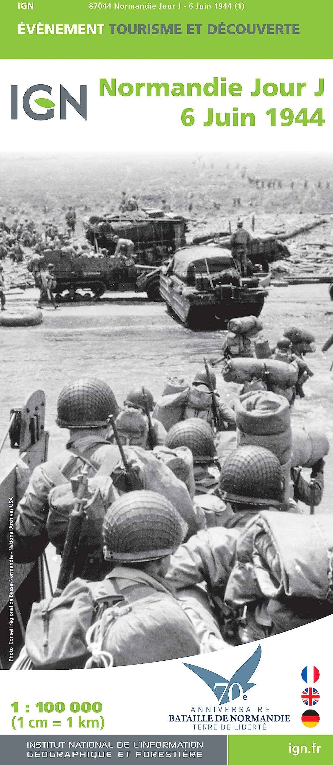 87044 NORMANDIE JOUR J, 6 JUIN 1944 1/100.000 9782758532446
