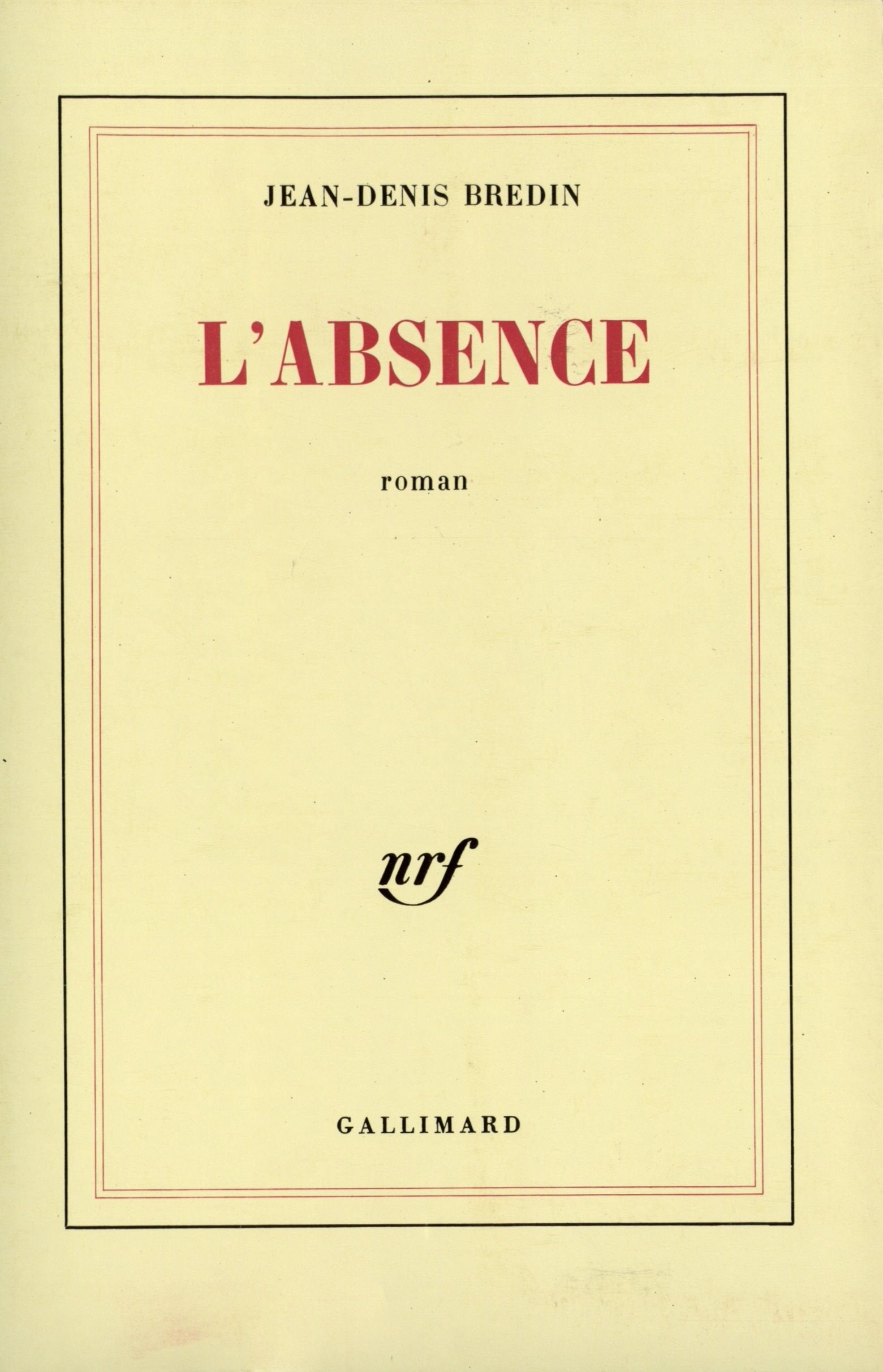 L'absence 9782070707553