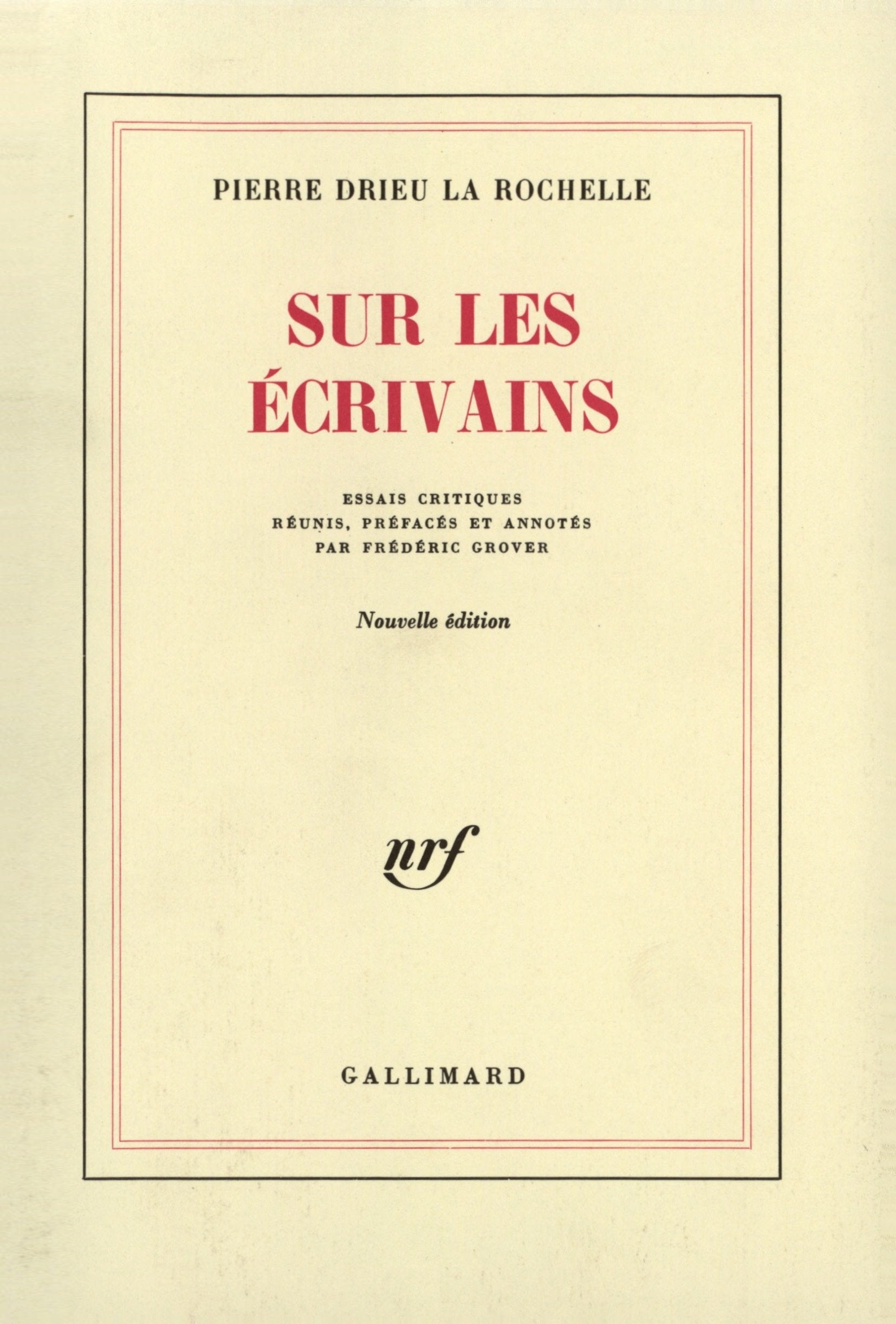 Sur les écrivains 9782070213900