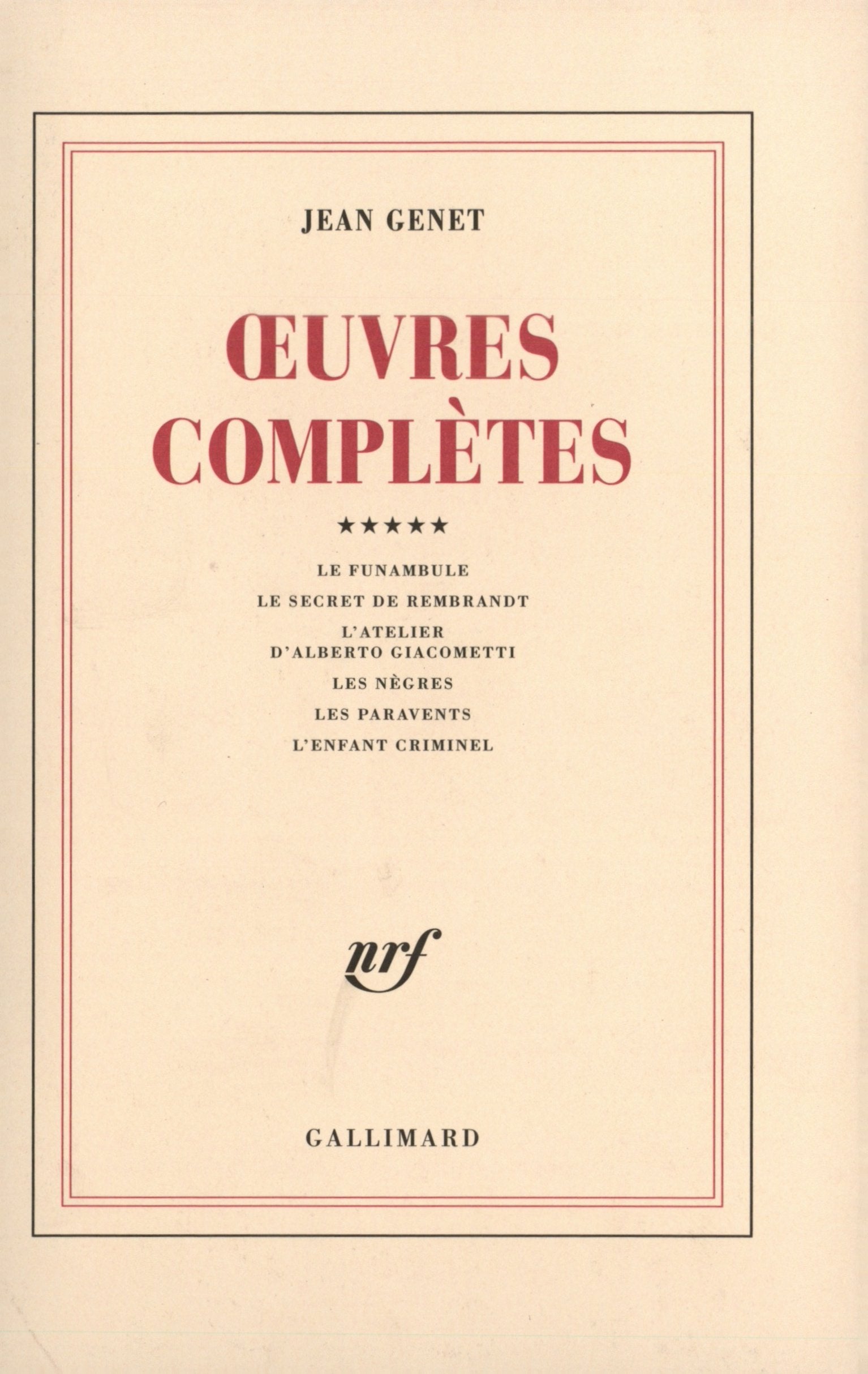 Œuvres complètes (5) 9782070286713