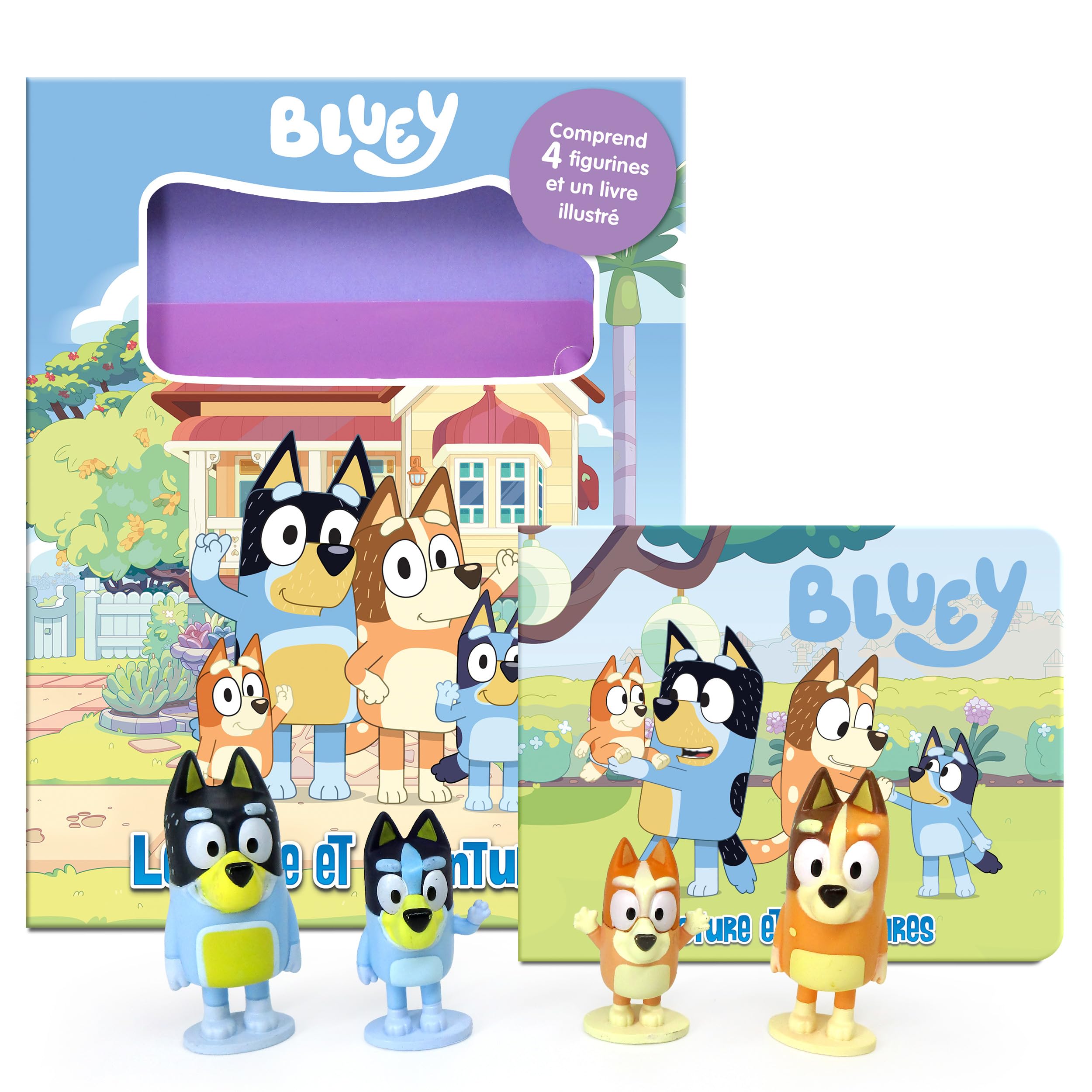 Disney Bluey Comptines et Figurines - Livre illustré, 10 figurines, tapis de jeu 9782764368664
