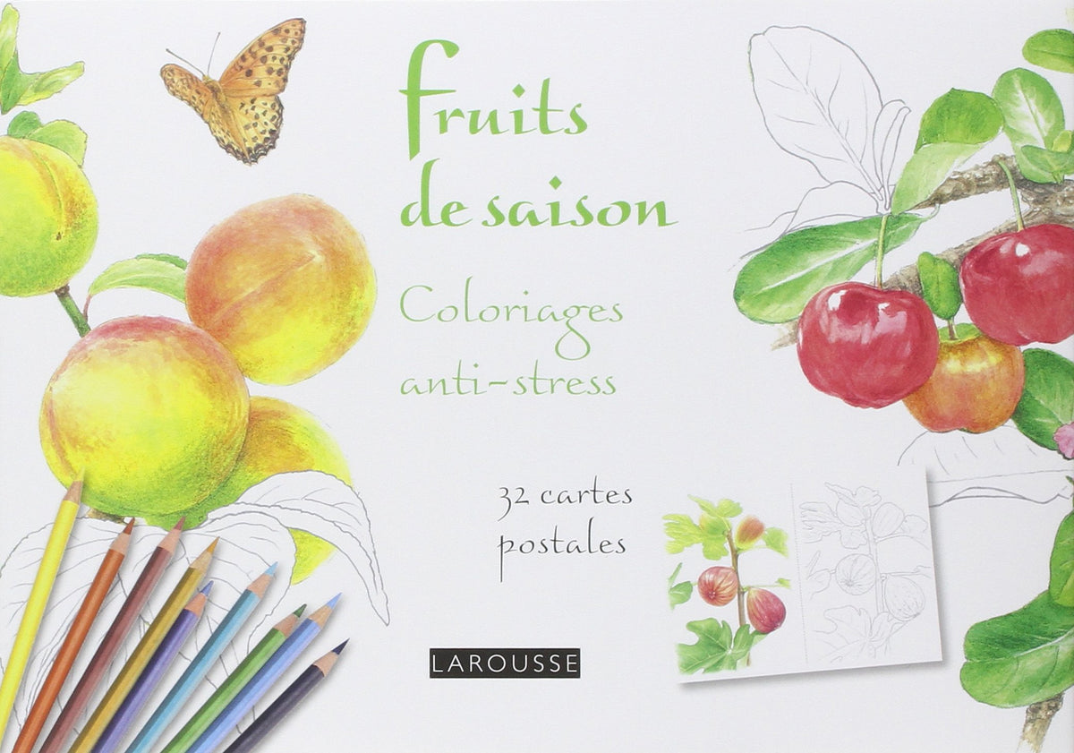 Fruits printaniers coloriages anti-stress 32 cartes postales 9782035909176