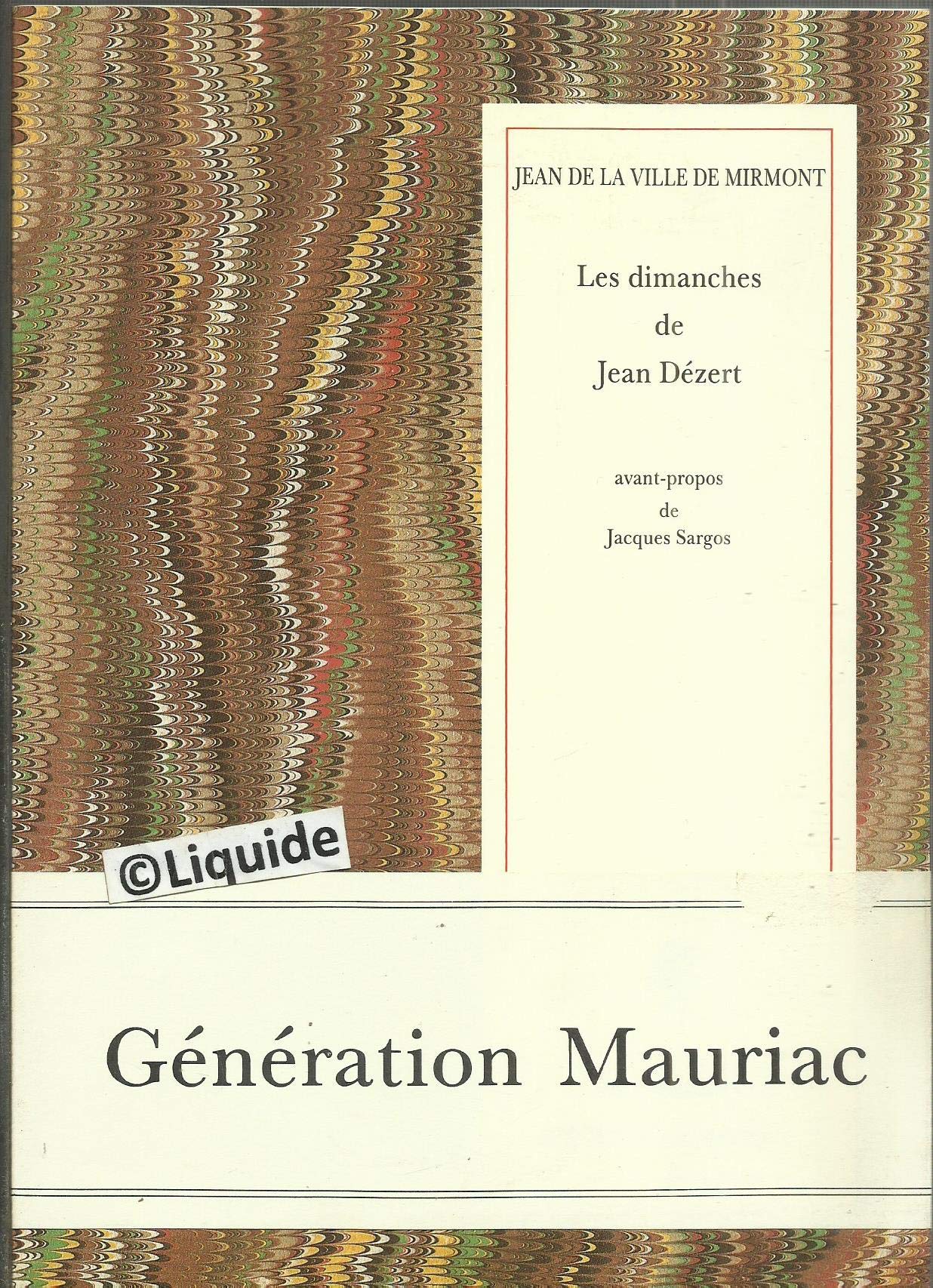 Les Dimanches de Jean Dézert (De mémoire) 9782907202145