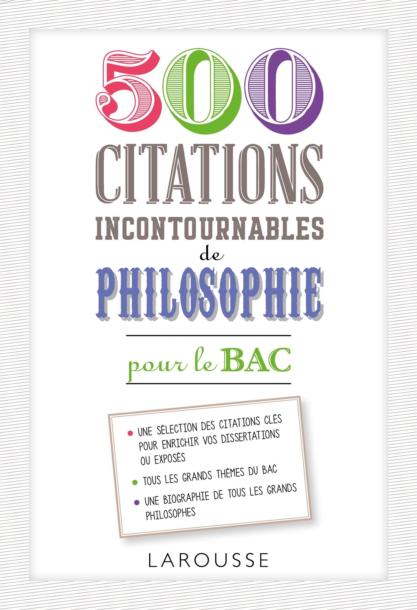 500 citations incontournables de philosophie 9782035926159