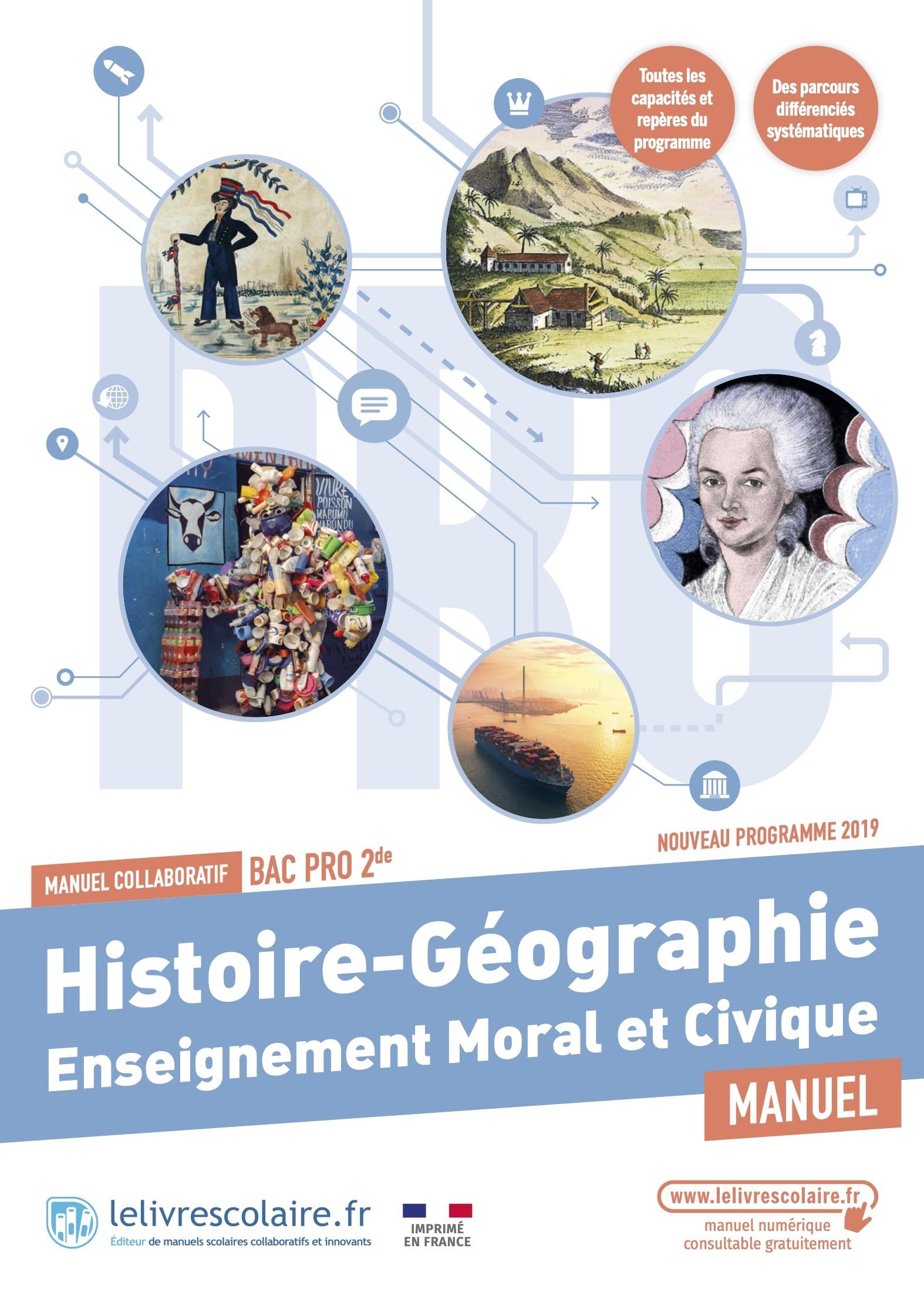 Histoire Géographie Enseignement moral et civique 2de Bac Pro: Manuel collaboratif 9791040002604