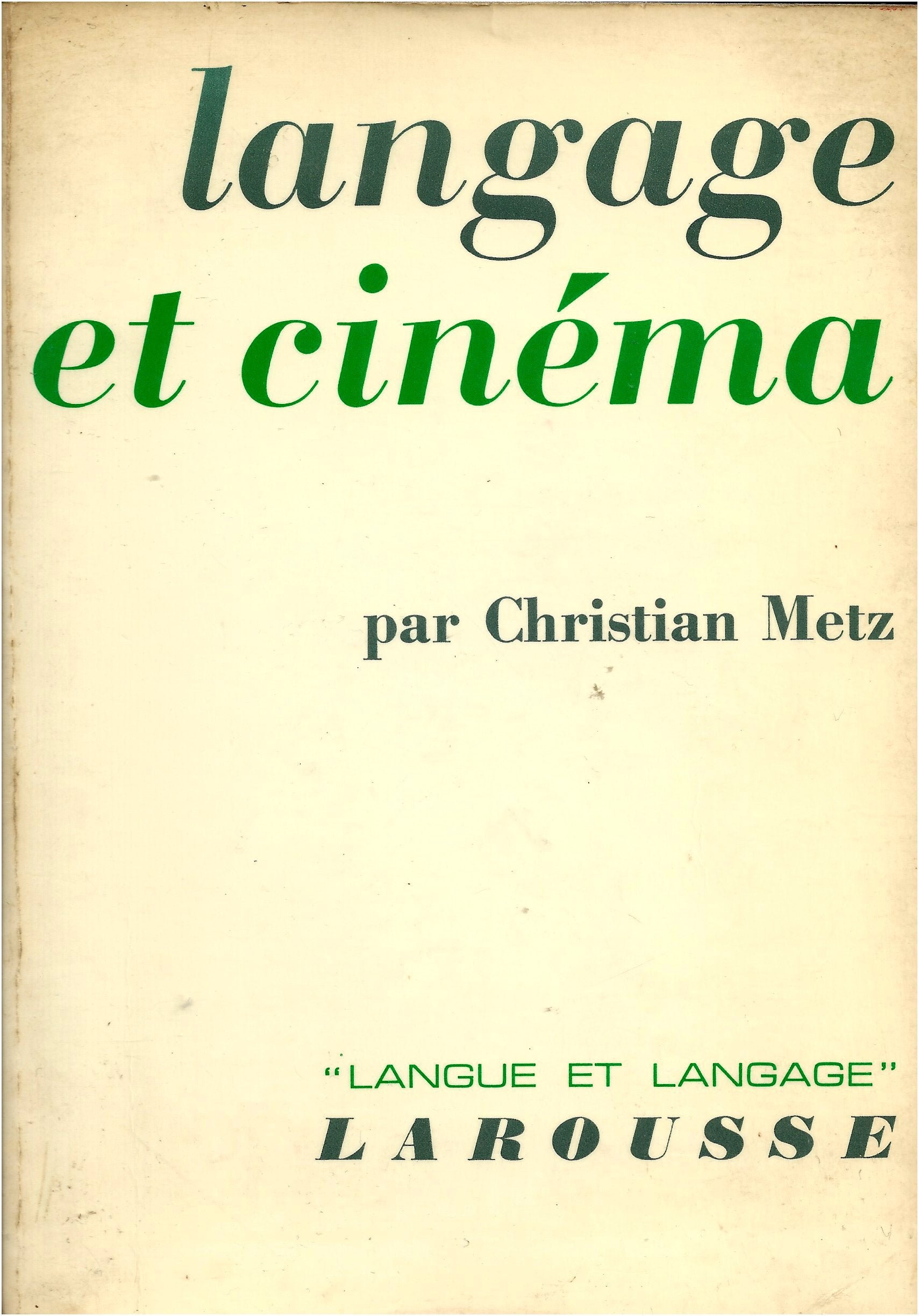 Langage et Cinéma 