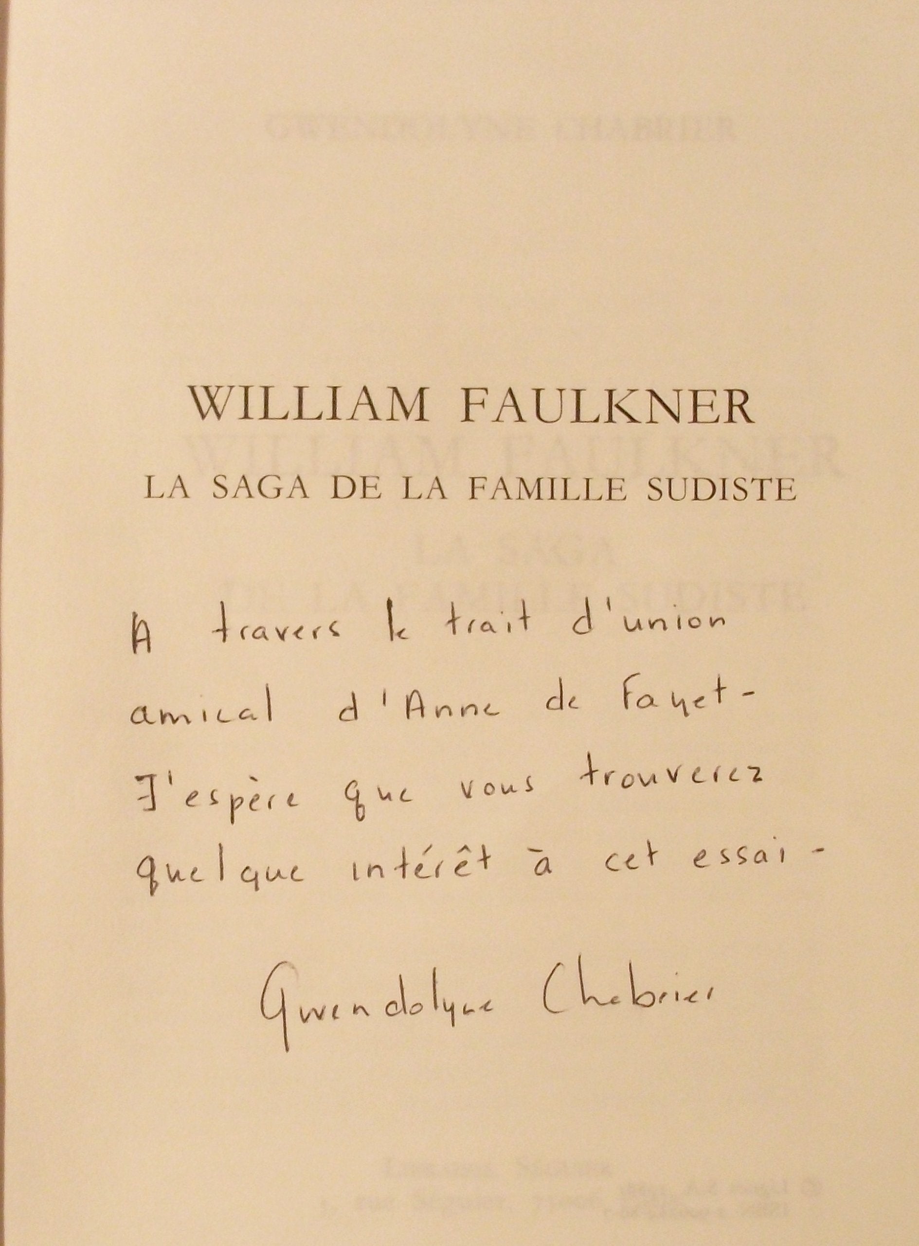 William Faulkner 9782906284807