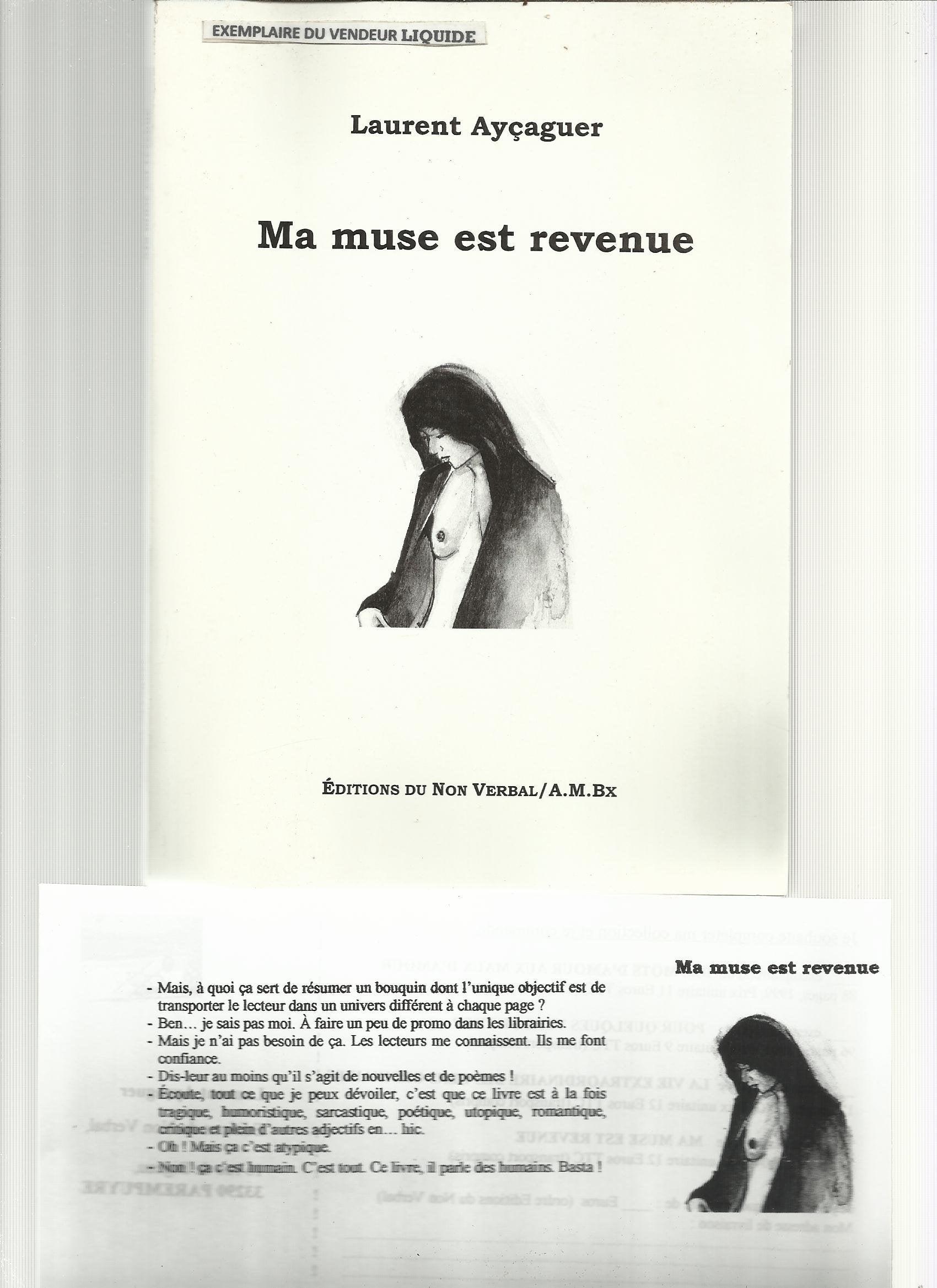 Ma muse est revenue 9782906274624