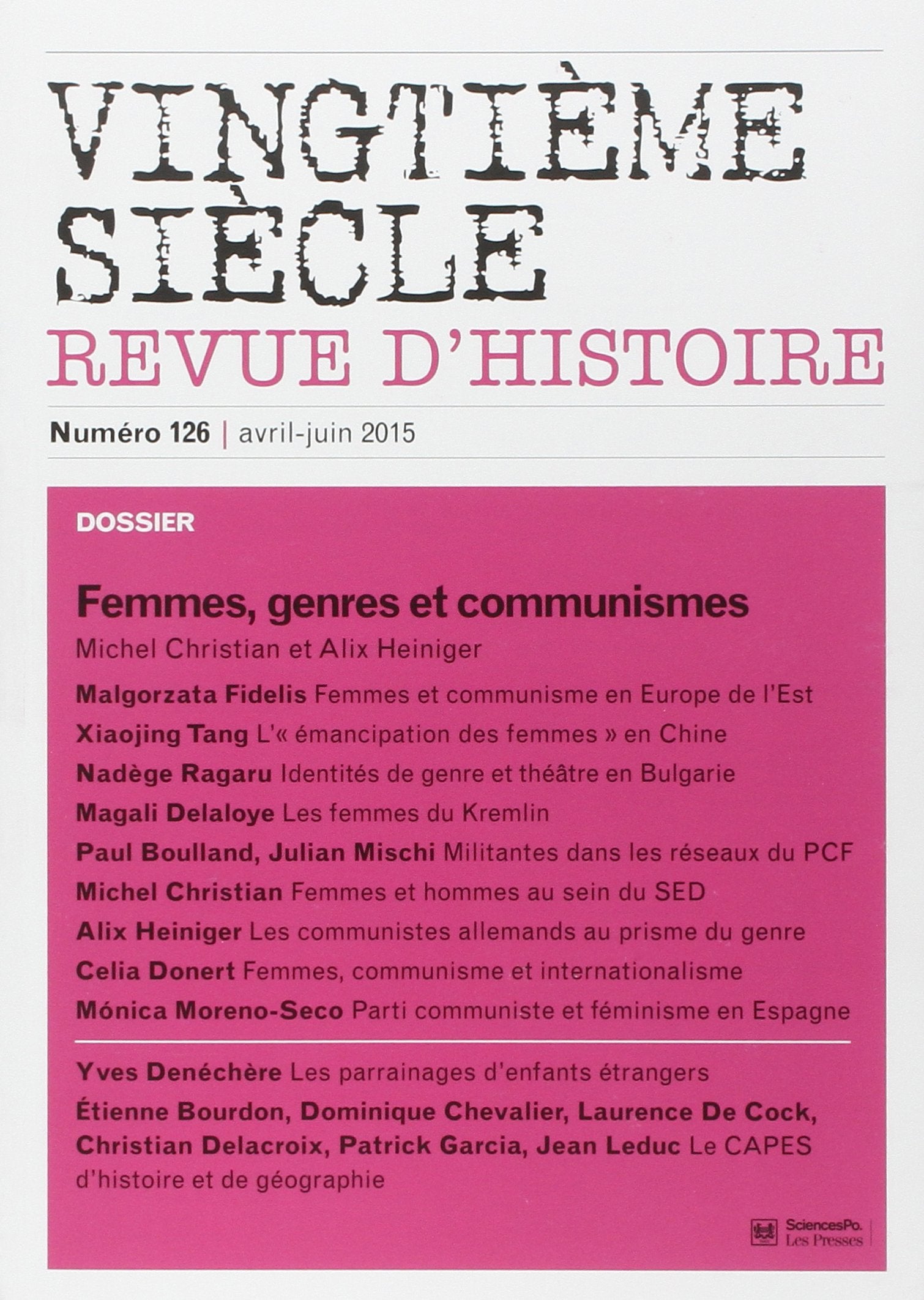 Vingtième siècle 126, avril-juin 2015 9782724634334