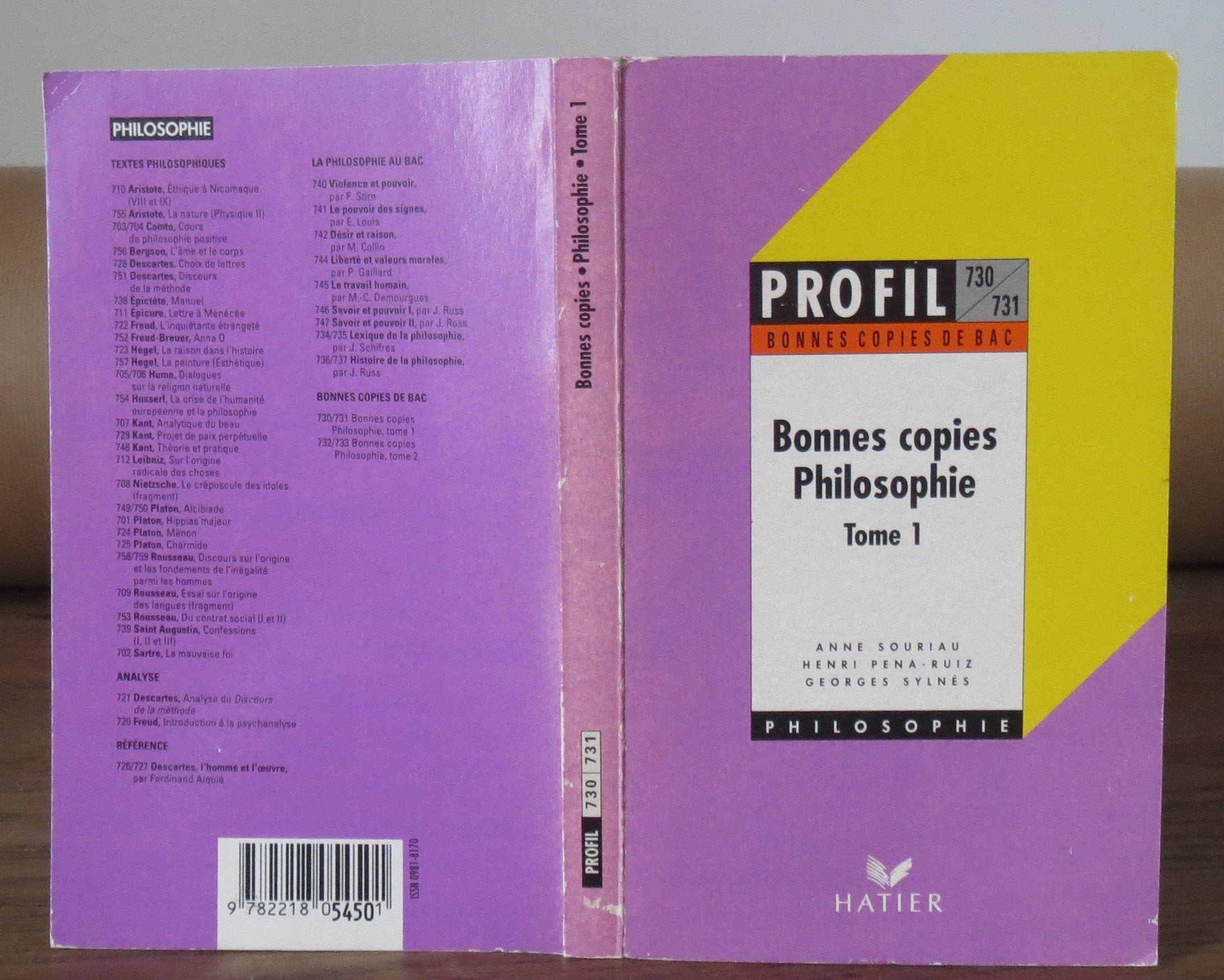 Bonnes copies de philosophie, tome 1 9782218054501