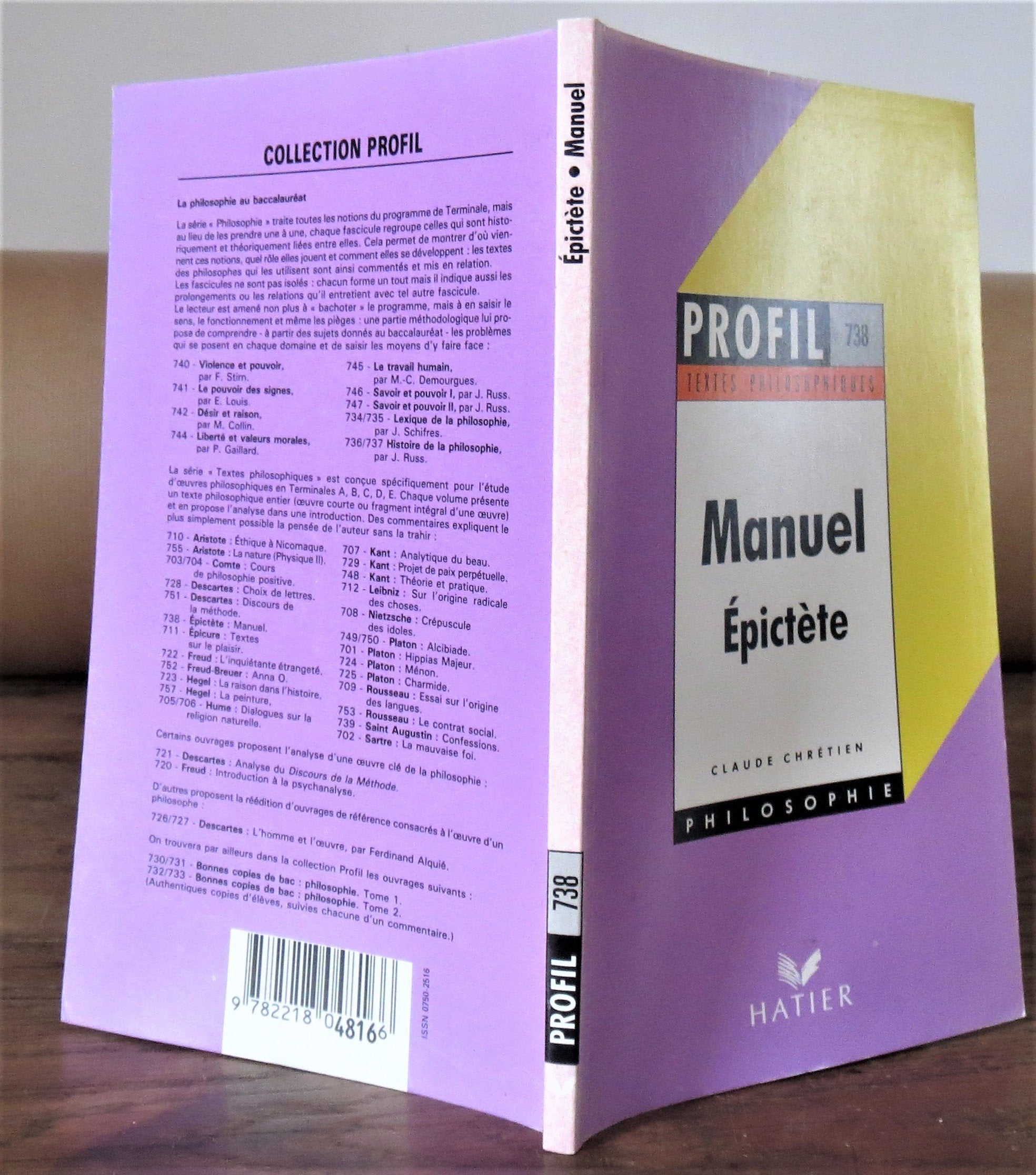 Epictète : manuel - textes philosophiques 9782218048166