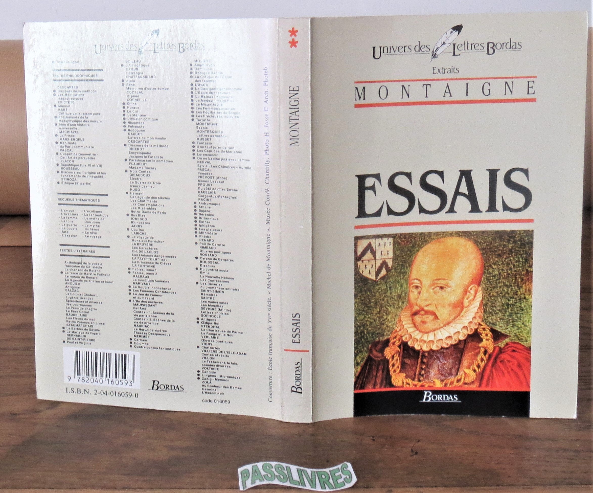 MONTAIGNE/ULB ESSAIS (Ancienne Edition) 9782040160593