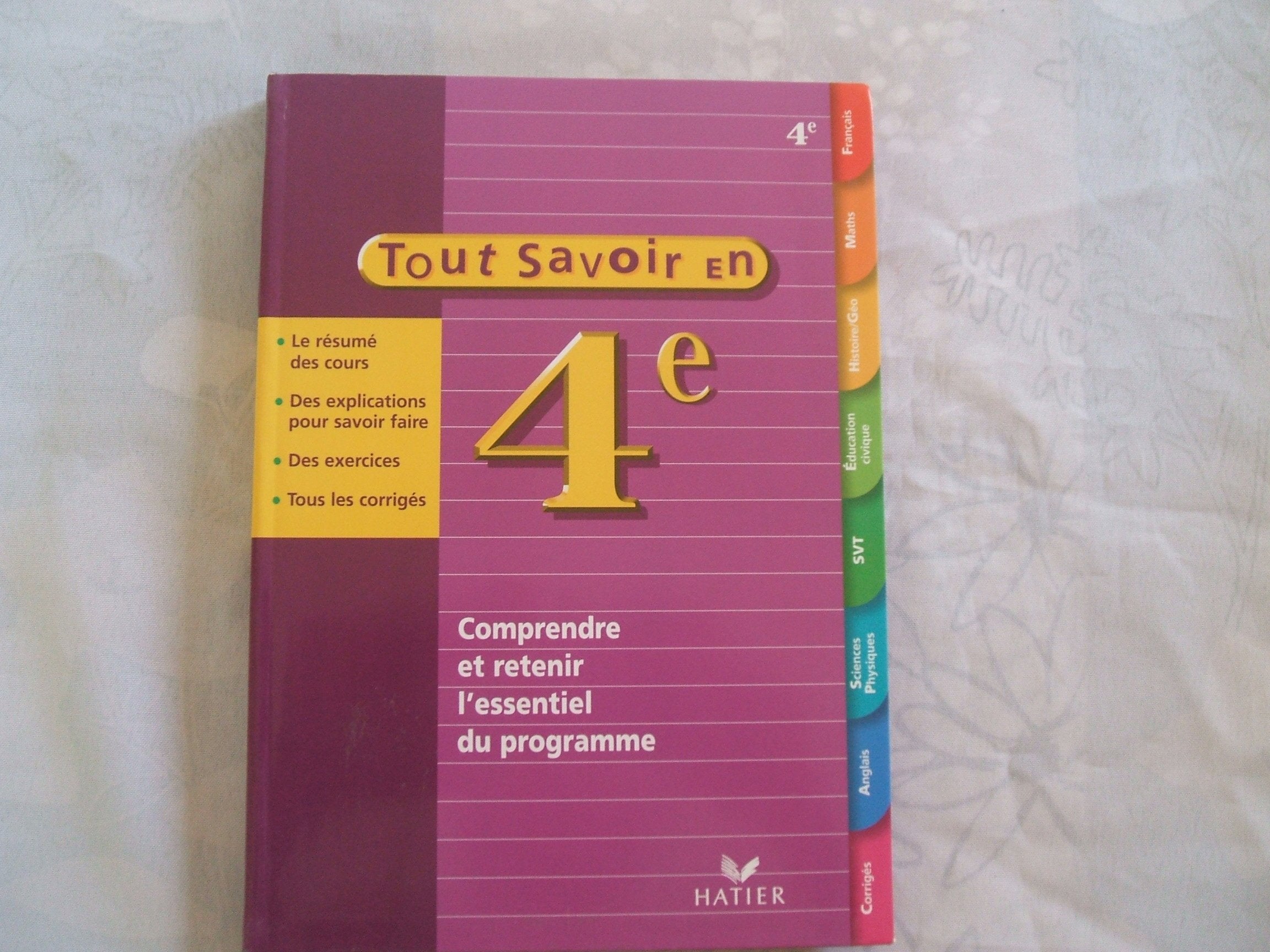 Tout savoir en 4e 9782218735400