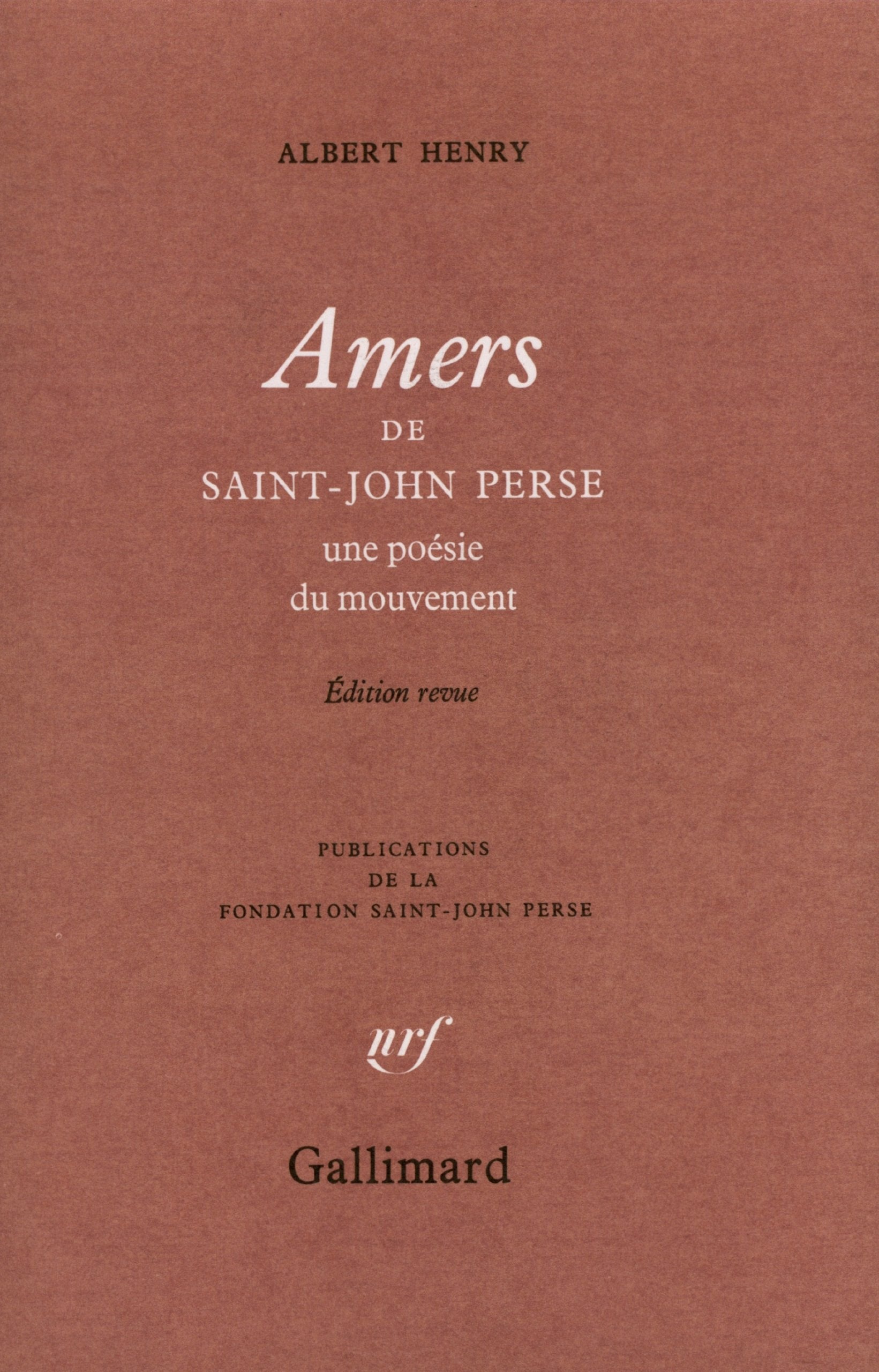 "Amers" de Saint-John Perse 9782070258765