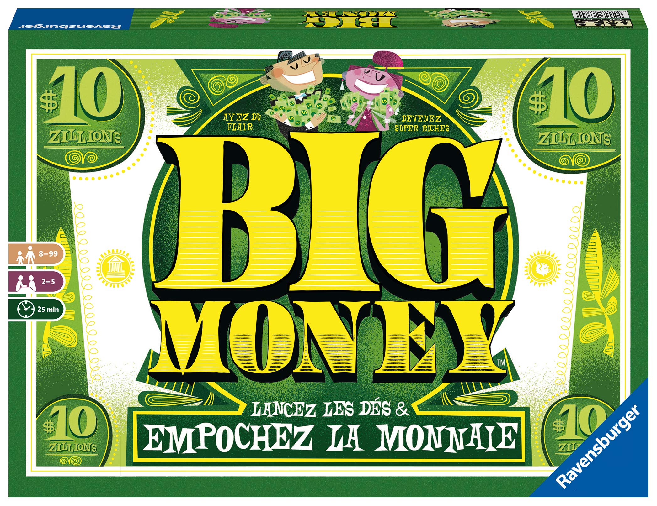 Ravensburger - Big Money - Jeu de société Famille - Jeu d'argent et de dés - 26384 - Version française 4005556263844