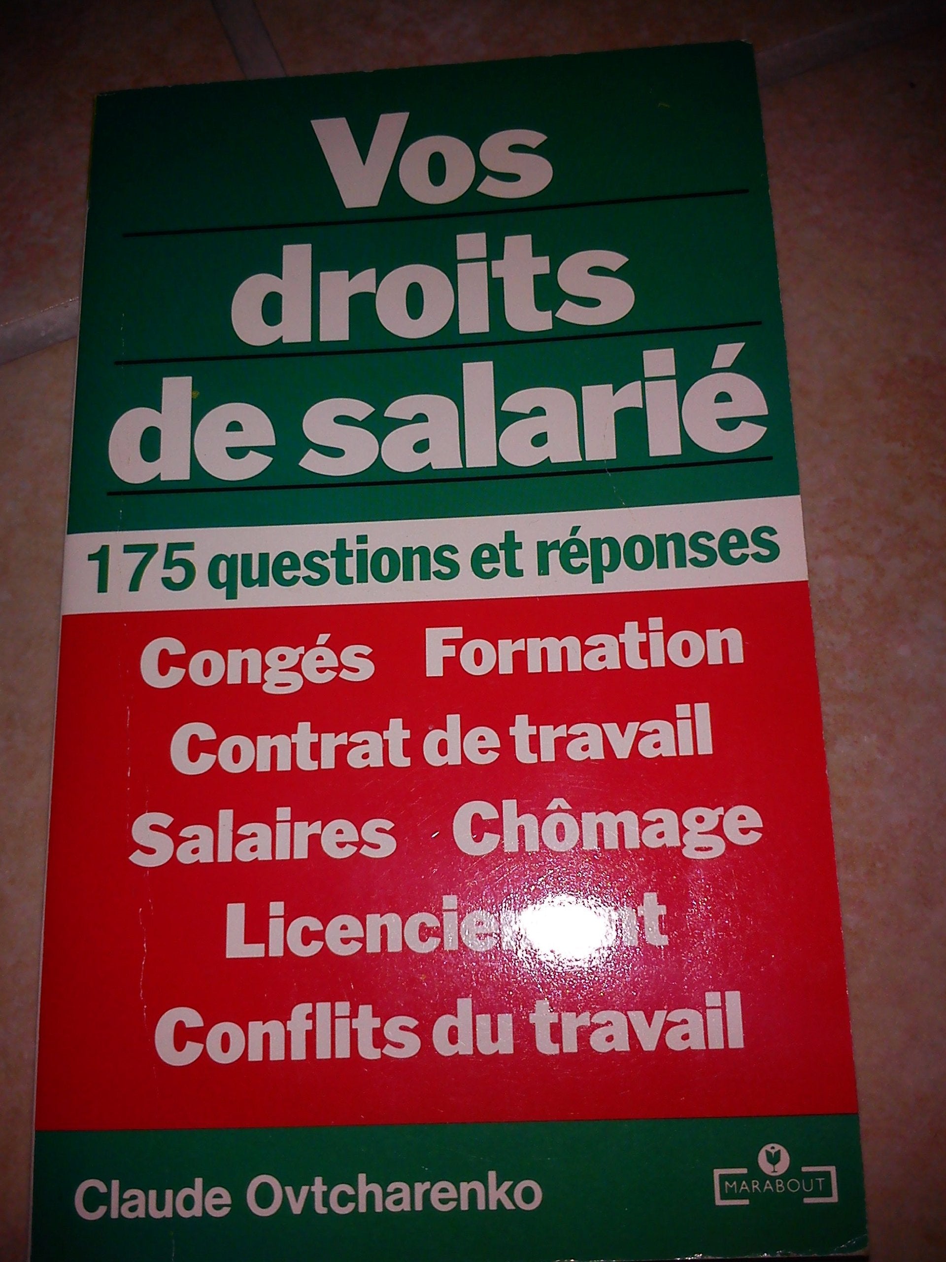 Vos droits de salarié 9782501016544