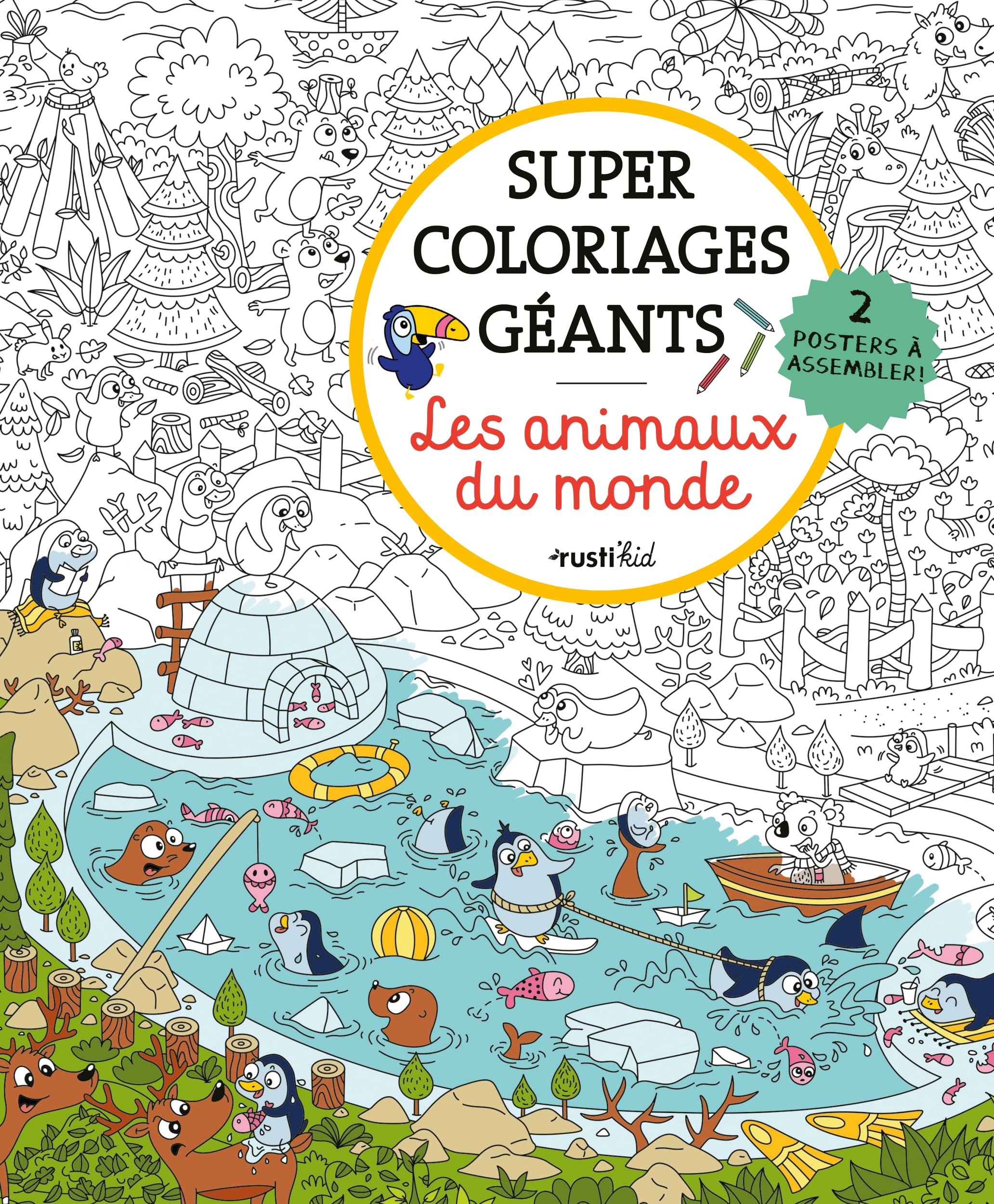 Super coloriages géants Les animaux du monde 9782815320139