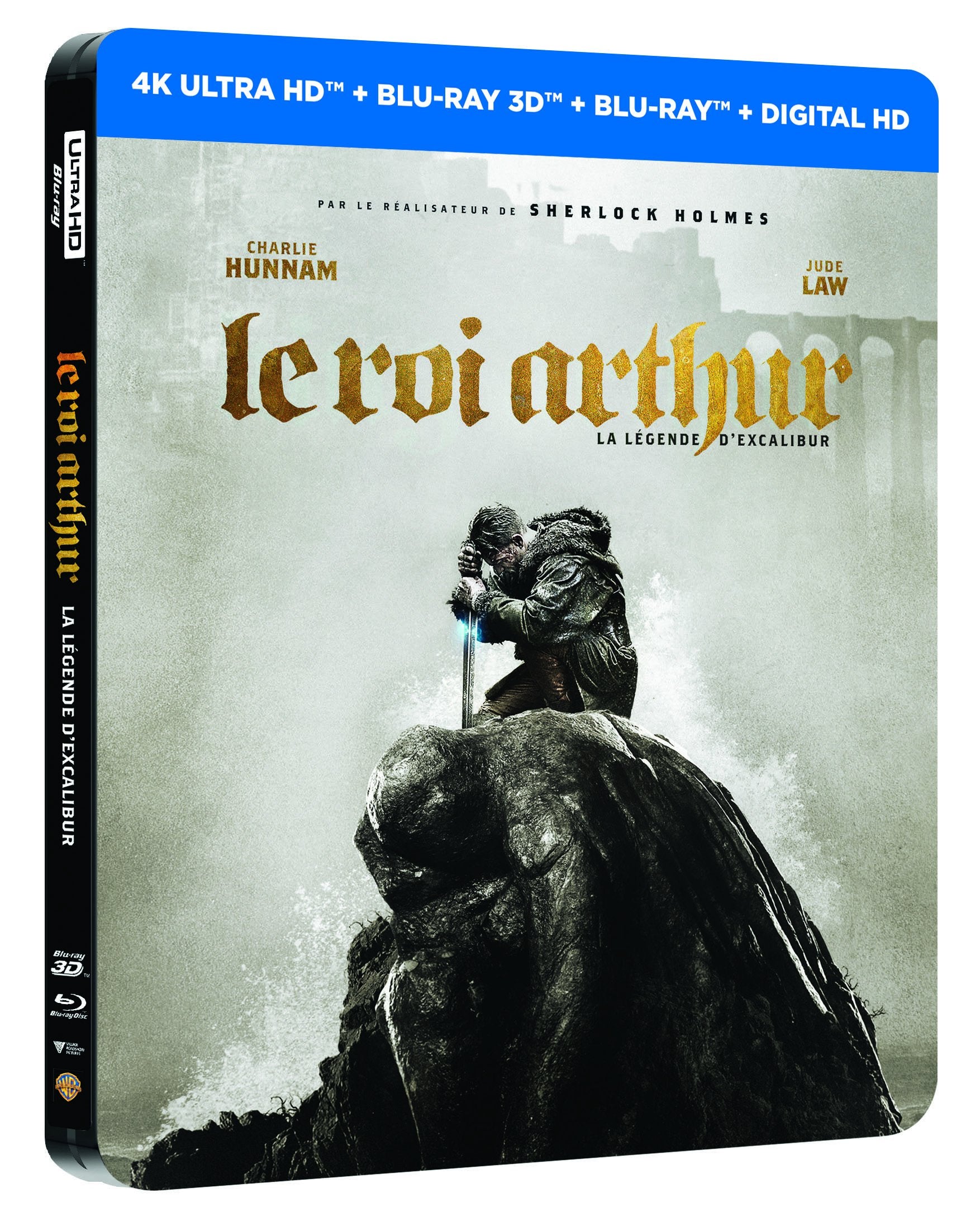 LE ROI ARTHUR : LA LEGENDE D’EXCALIBUR EDITION STEELBOOK LIMITEE - BLURAY 3D + 2D + 4K [4K Ultra HD + Blu-ray 3D + Blu-ray + Digital HD - Édition boîtier SteelBook] 5051889614128