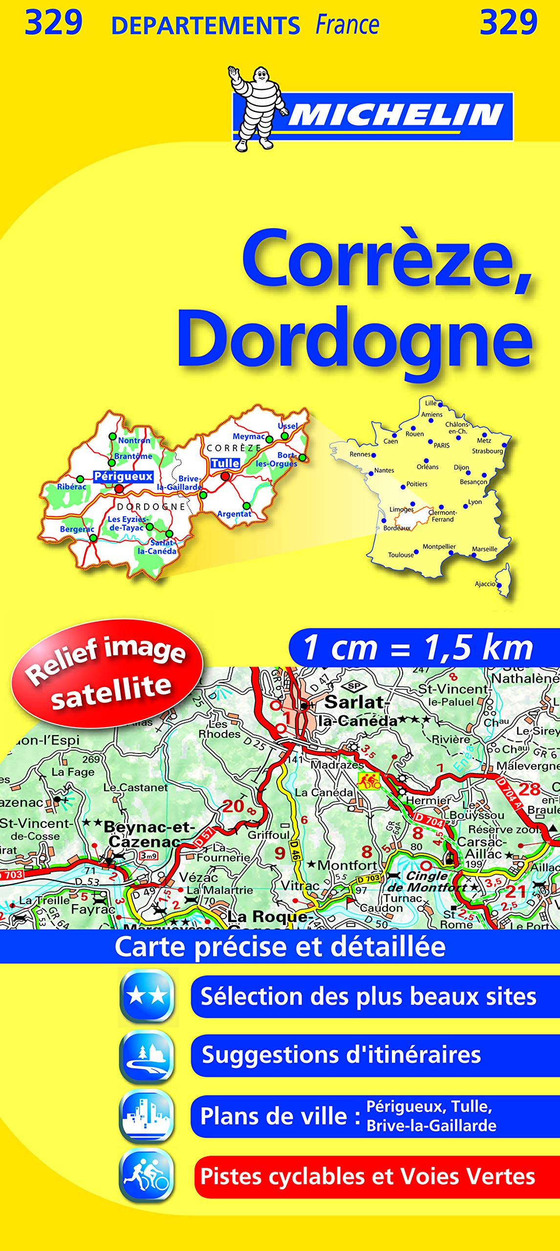 Carte DÉPARTEMENTS Corrèze, Dordogne, N°329 9782067132726