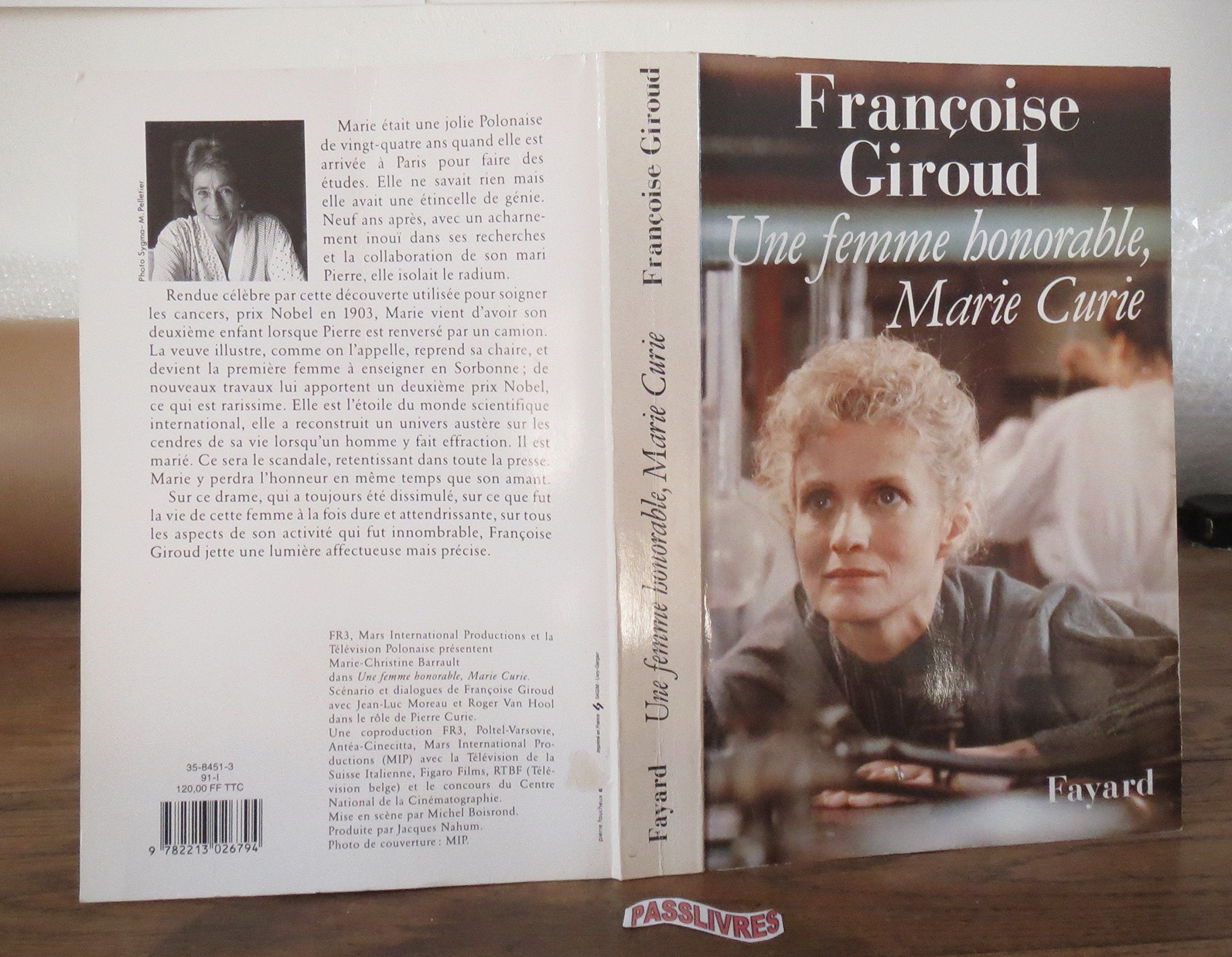 Une femme honorable, Marie Curie 9782213026794