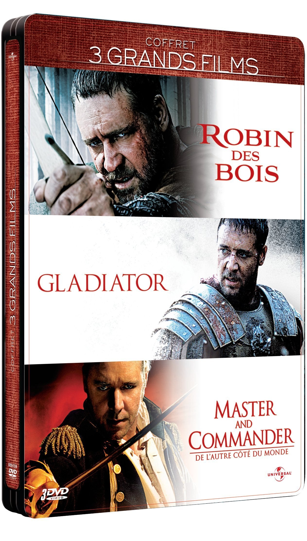 Russell Crowe - 3 grands films : Robin des Bois + Gladiator + Master and Commander [Édition Collector boîtier SteelBook®] 5050582847284