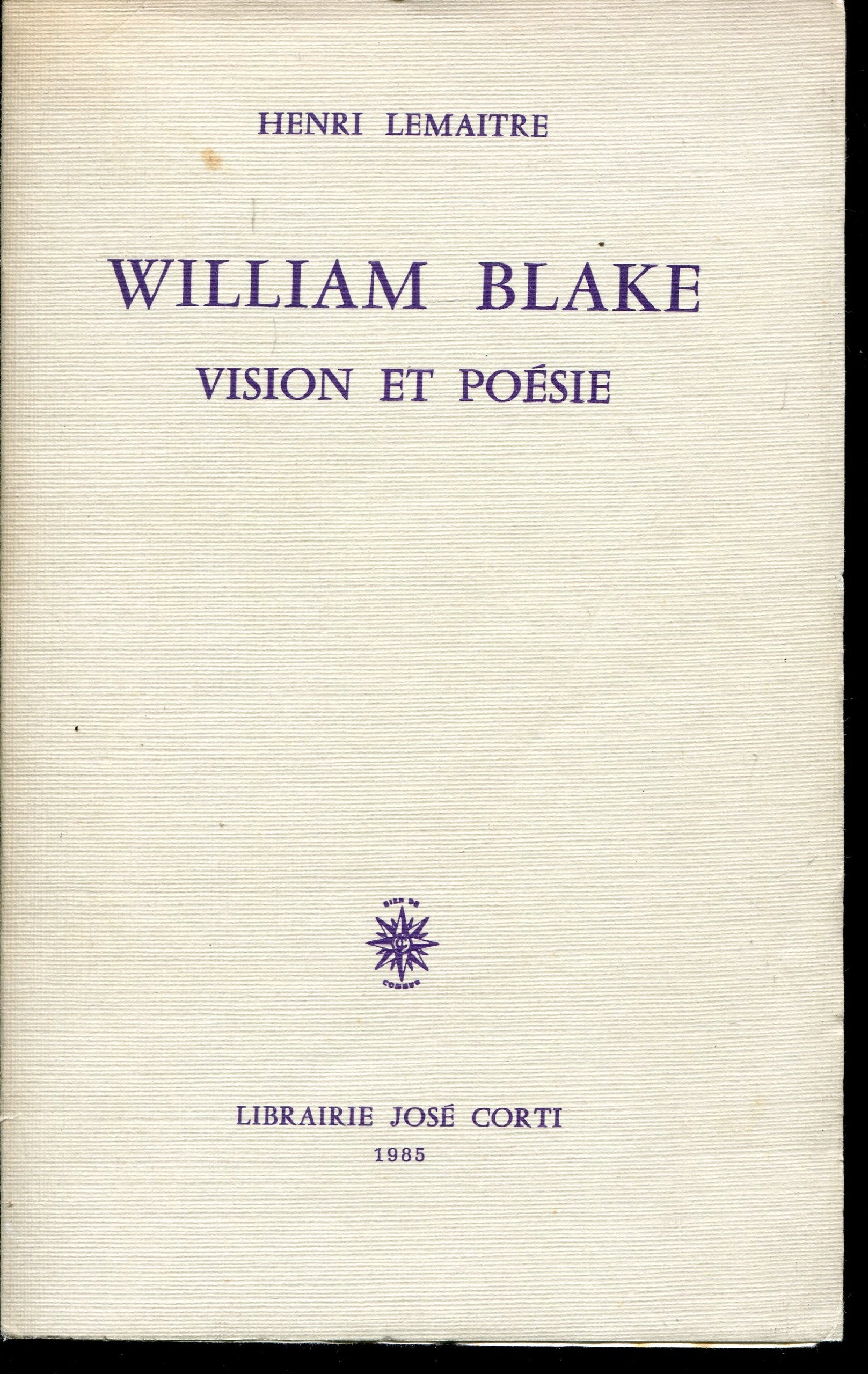 William Blake : vision et poésie 9782714301017