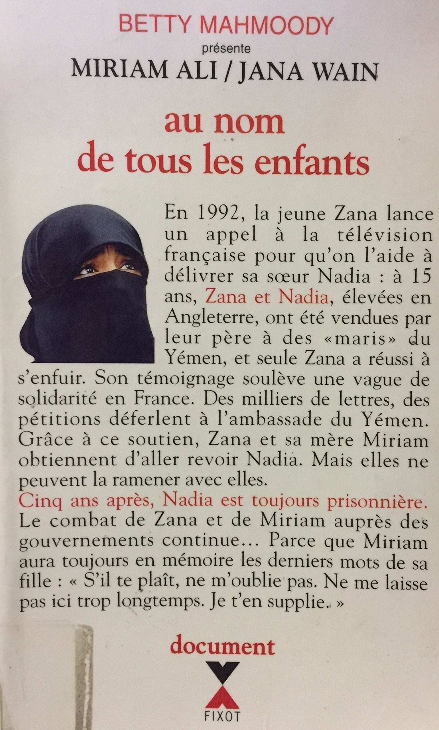 Au nom de tous les enfants 9782876452732