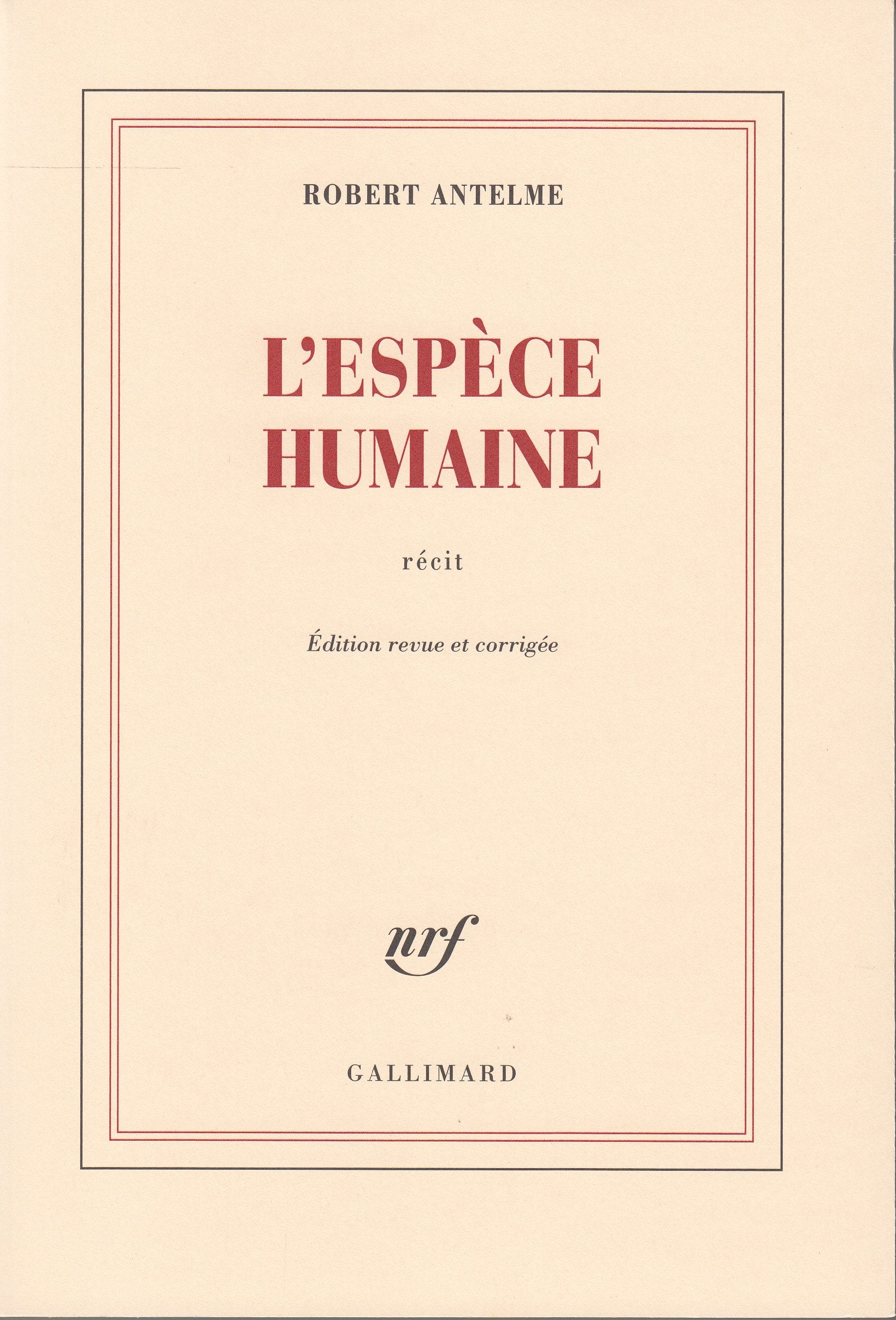 L'Espèce humaine 9782070201617