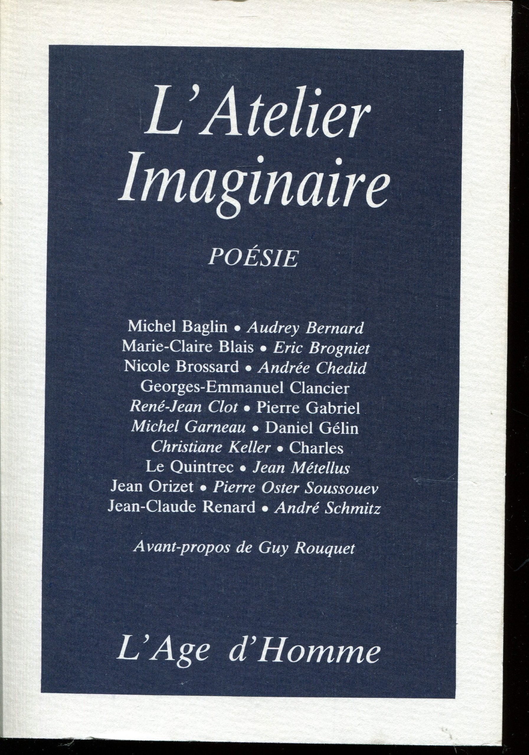 Atelier imaginaire, 1990 : Poésie 9782825100684