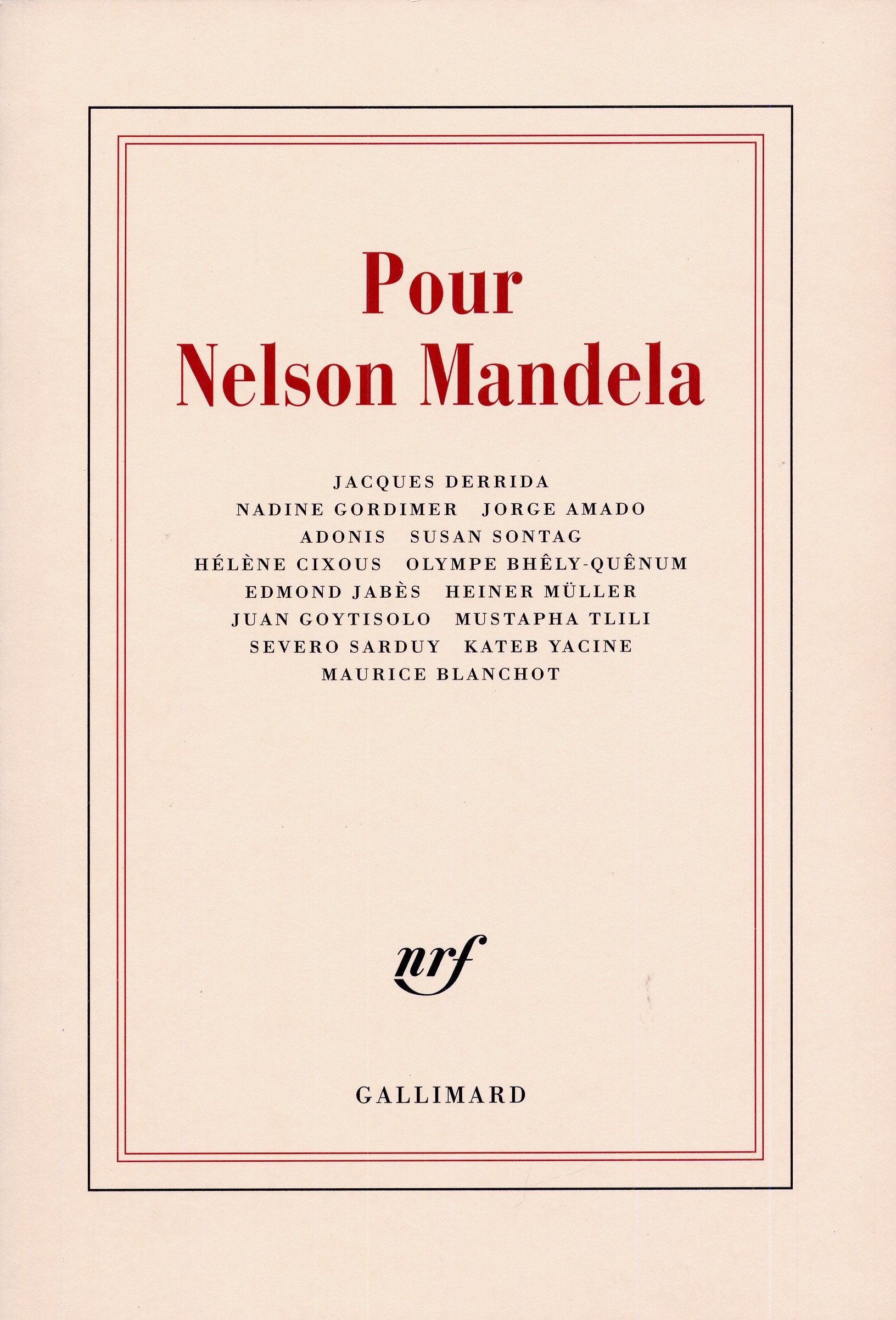 Pour Nelson Mandela 9782070708208