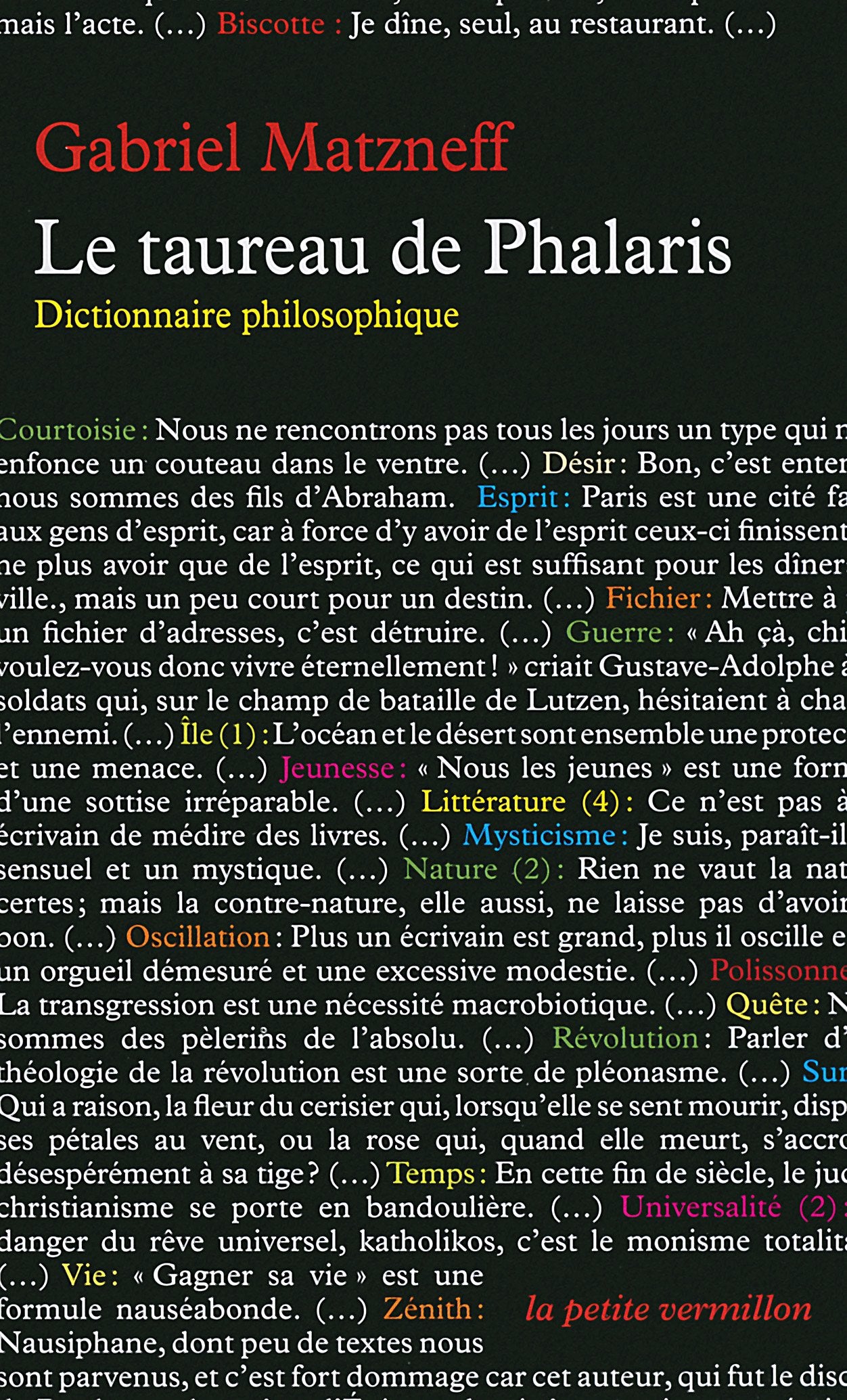 Le taureau de Phalaris: Dictionnaire philosophique 9782710306405