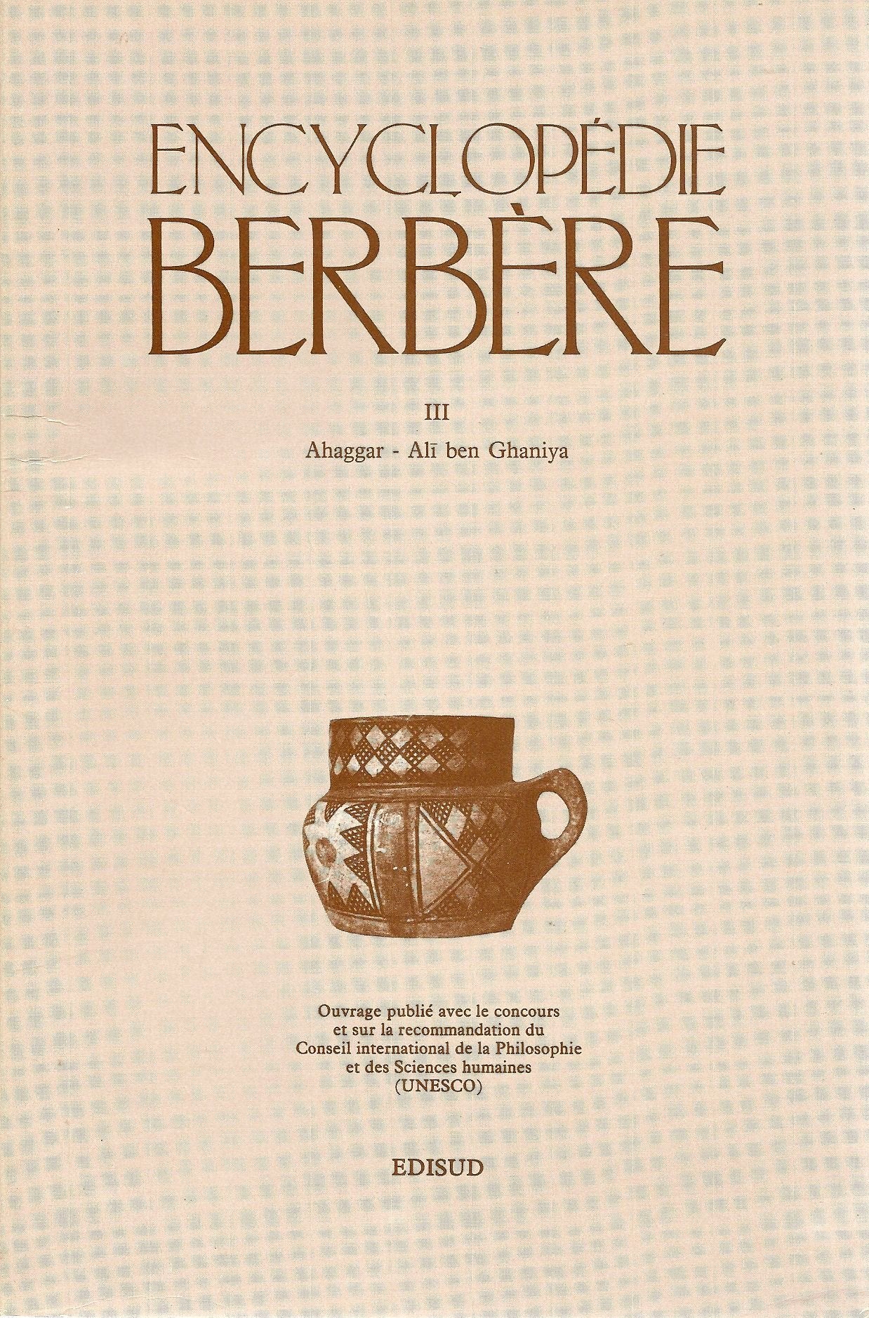 ENCYCLOPEDIE BERBERE.: Tome 3 9782857442608