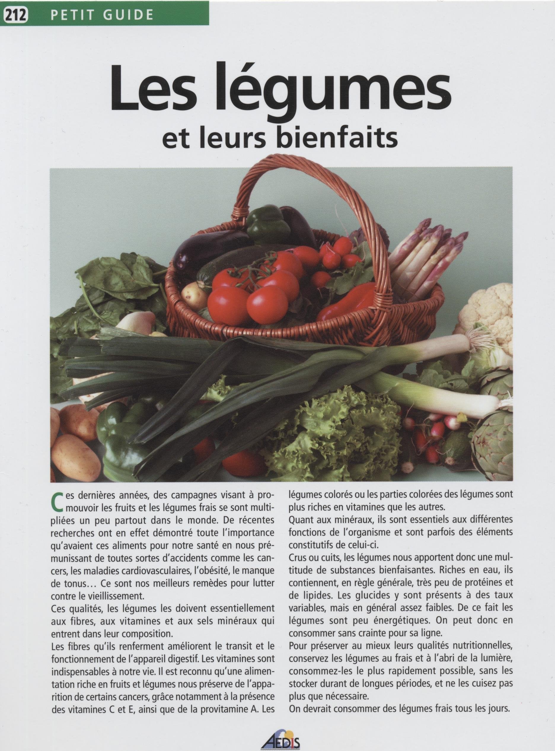 PG212 - Les légumes et leurs bienfaits 9782842593131