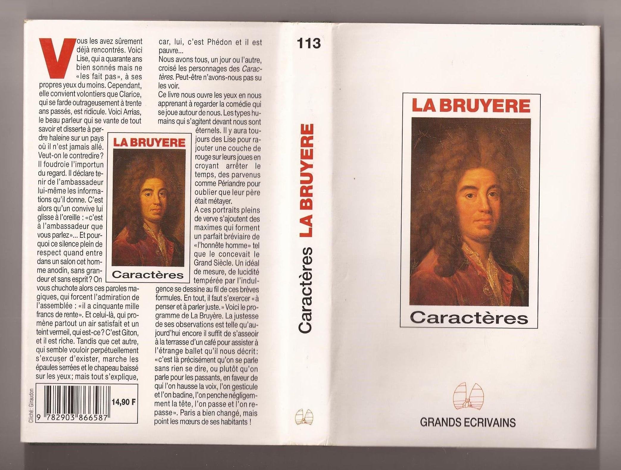Caractères - La Bruyère 9782903866587