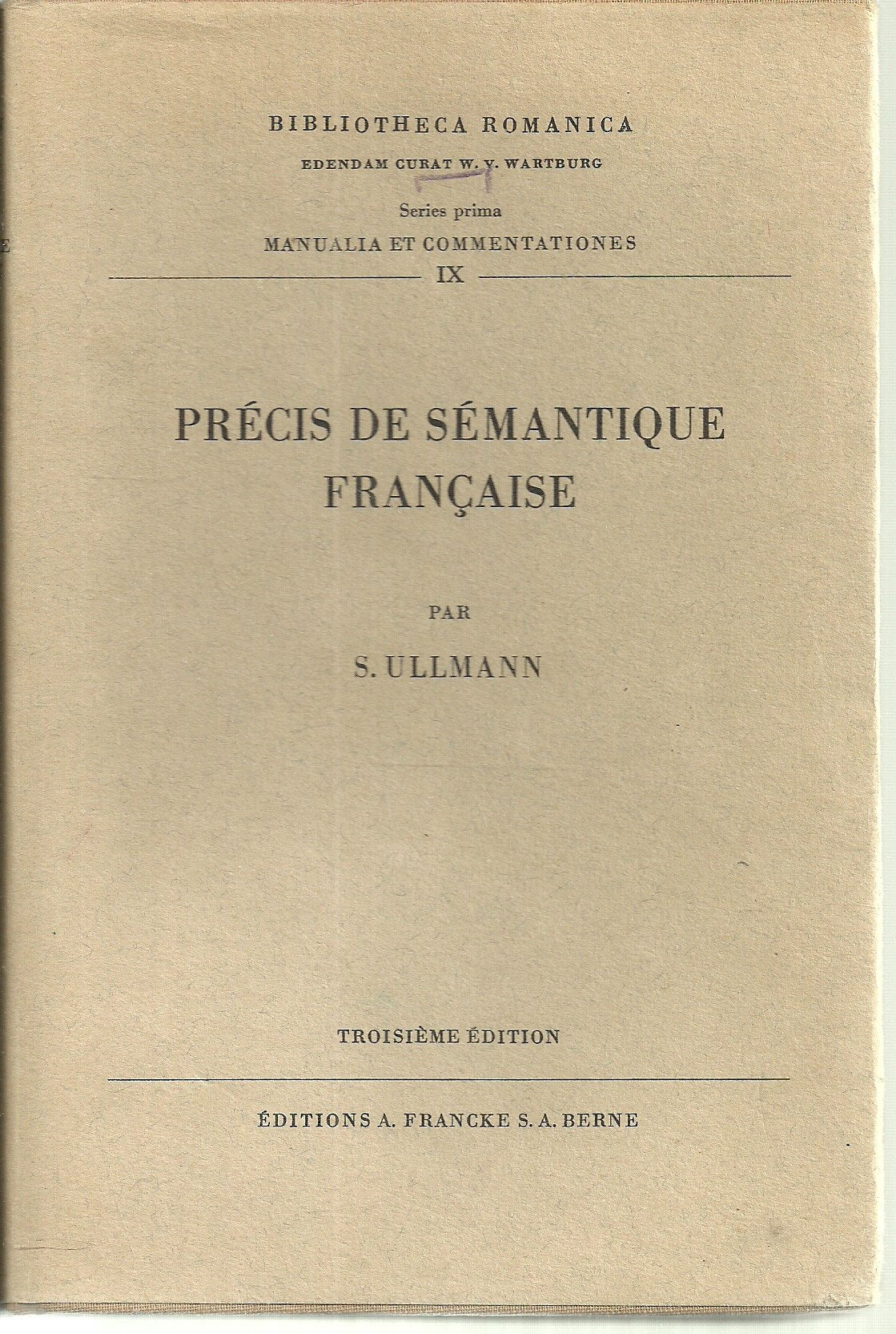 Precis de Semantique Francaise 