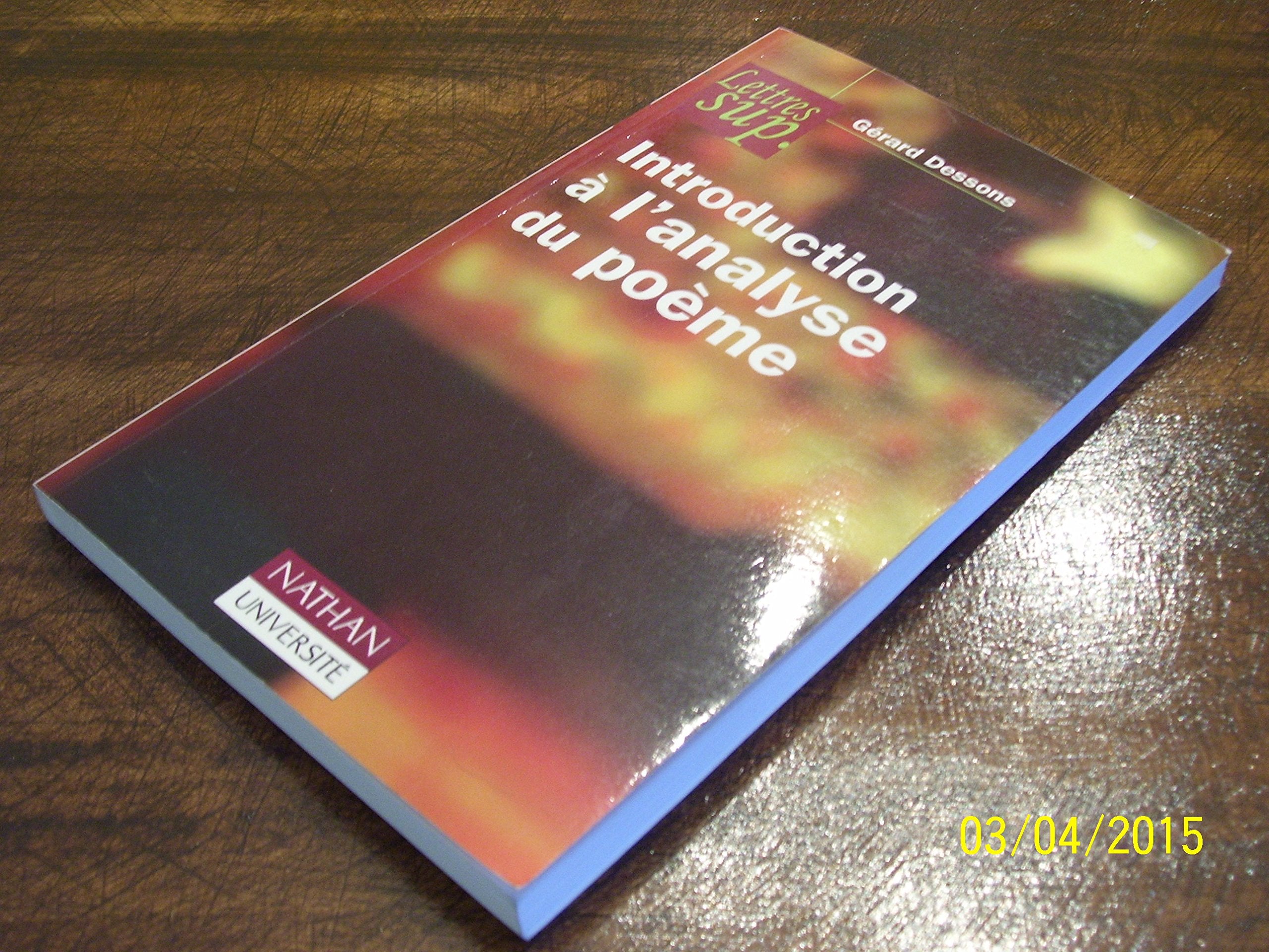 Introduction à l'analyse du poème 9782091908762