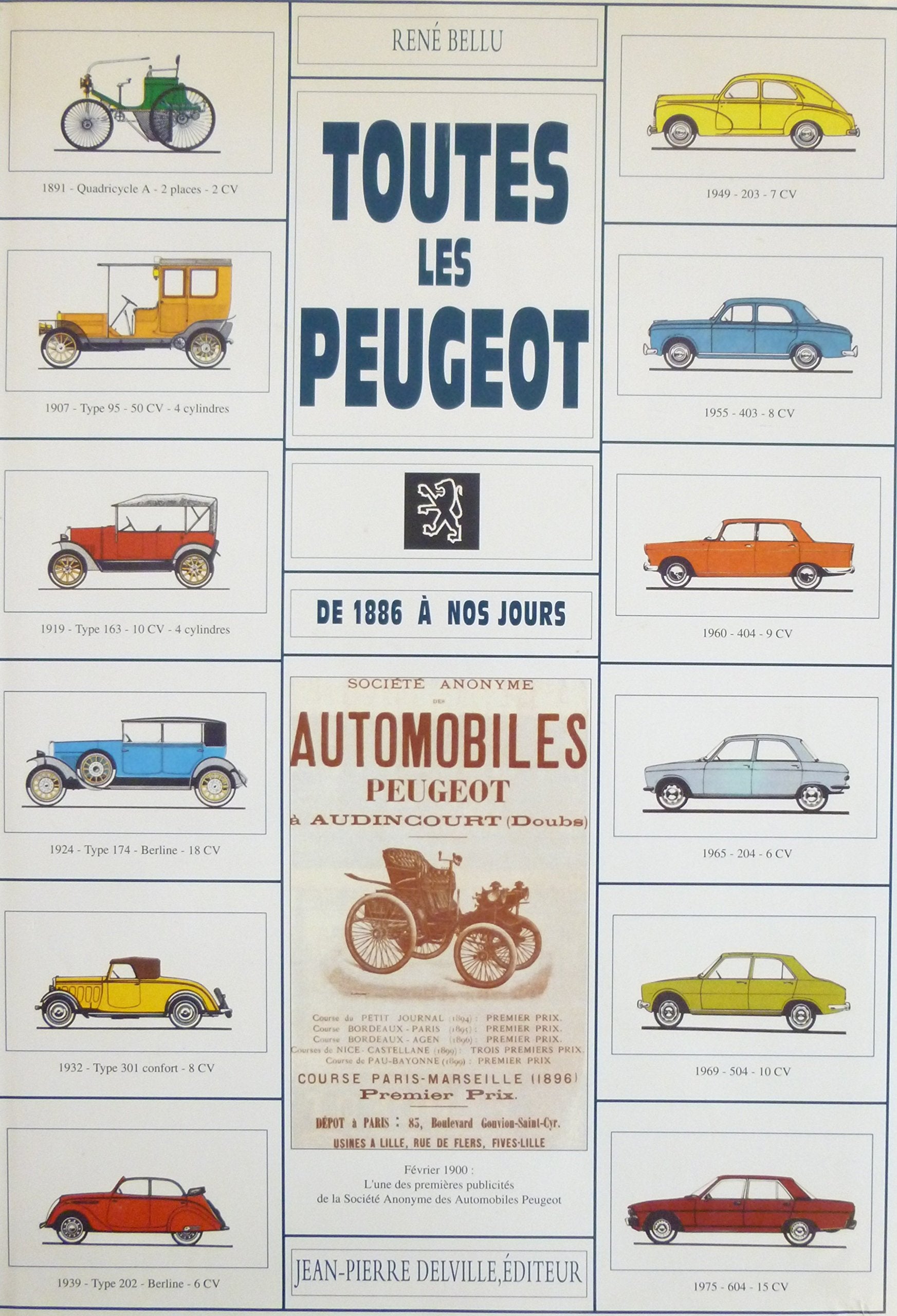 Toutes les Peugeot, des origines à nos jours 9782865352241
