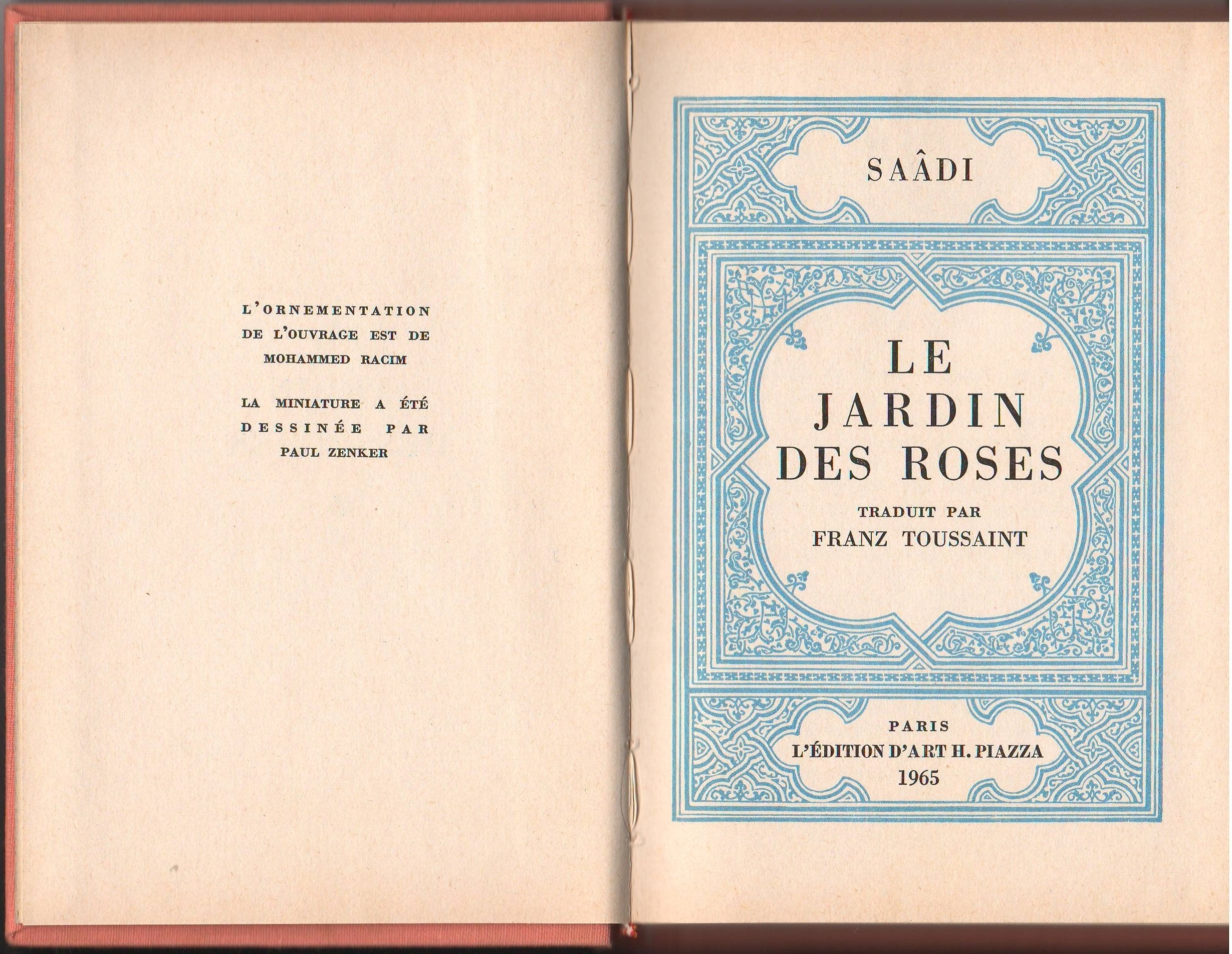 Le jardin des roses [Saâdi] 