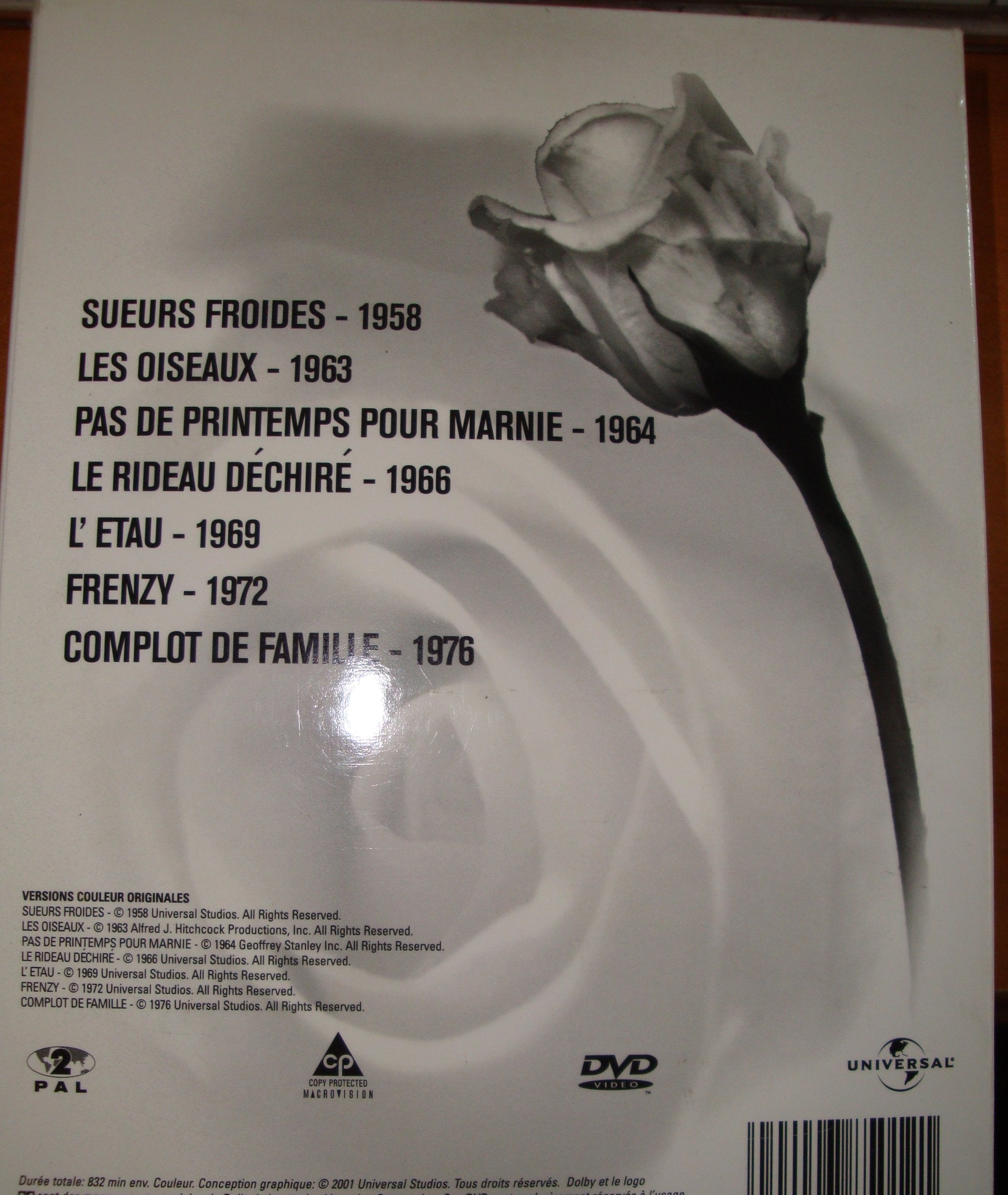 Coffret Hitchcock - Vol.2 : Les Oiseaux / Complot de famille / Frenzy / L'Etau / Le Rideau déchiré / Sueurs froides / Pas de printemps pour Marnie 0044007850121