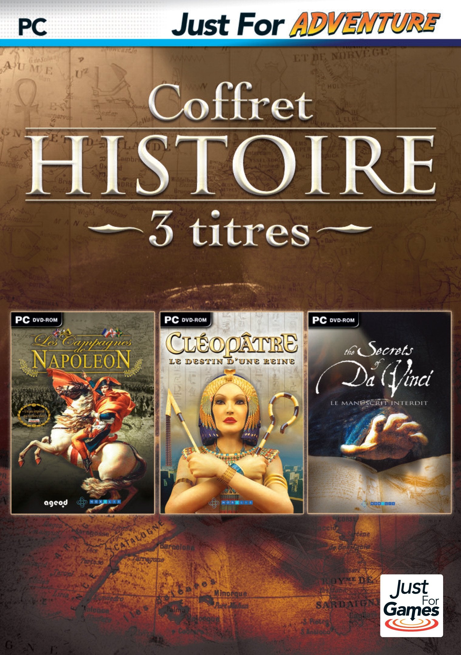 Triple pack Histoire : Campagnes Napoléon + Cléopatre Destin d'une Reine + Da Vinci Code 3700664511108