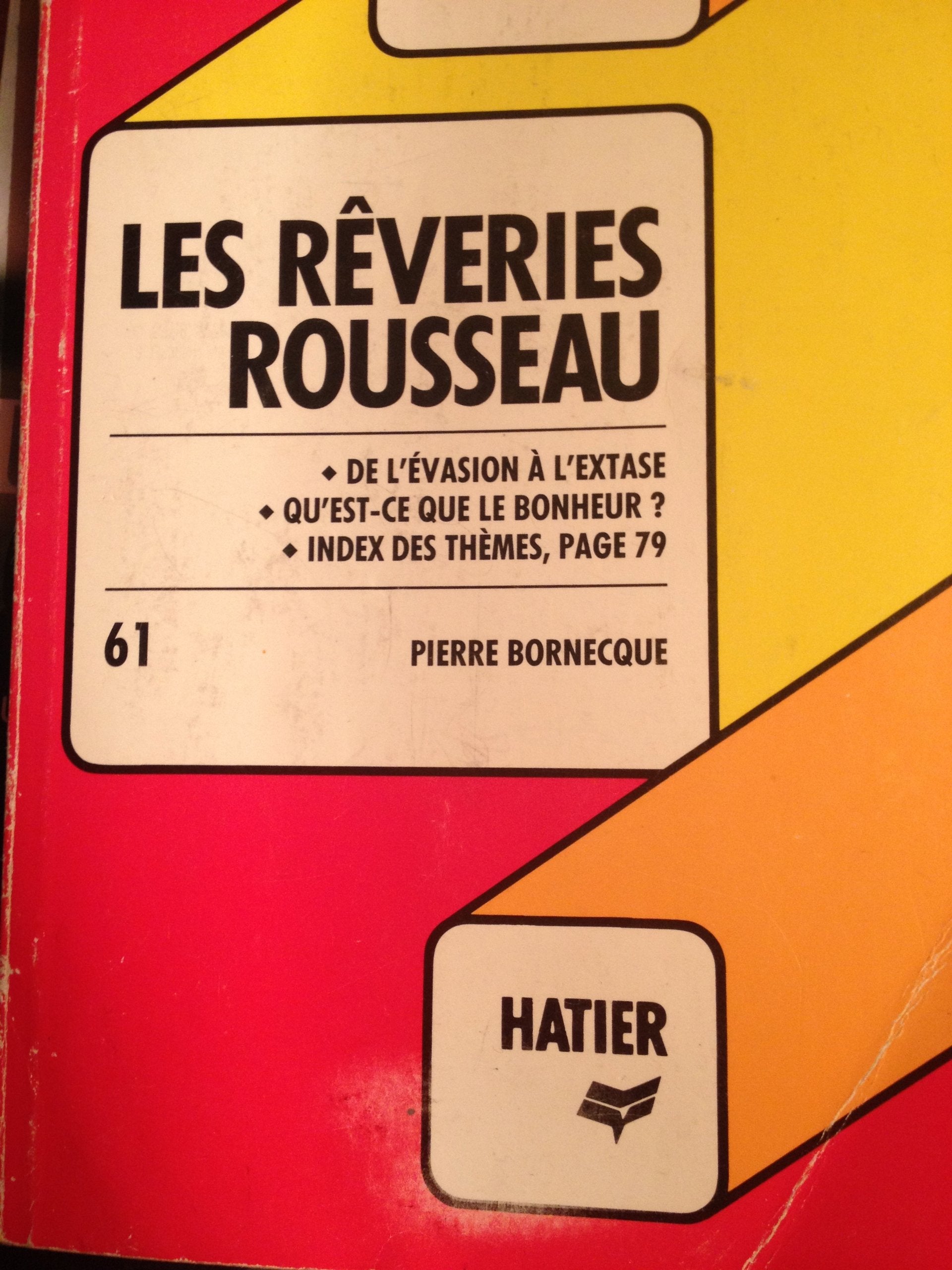 Profil D'Une Oeuvre: Les réveries Rousseau 9782218016509