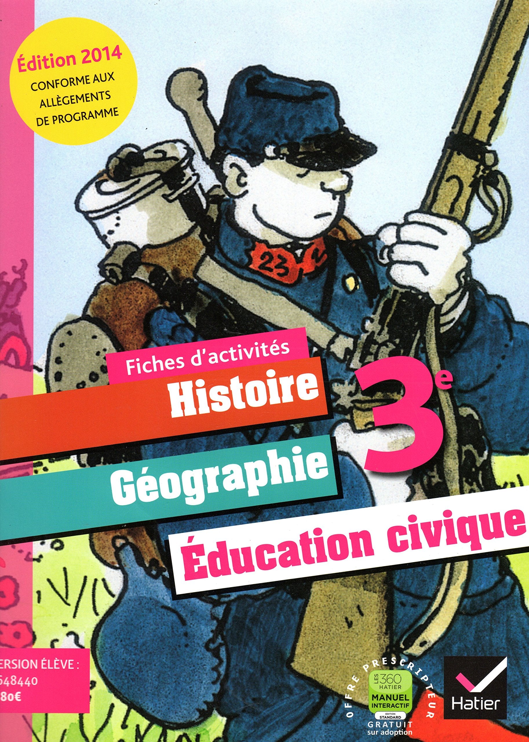 Histoire-Geographie College Fichier d'Activites Hg + Ec 3e (Specimen Corrige Prof) 9782218980275