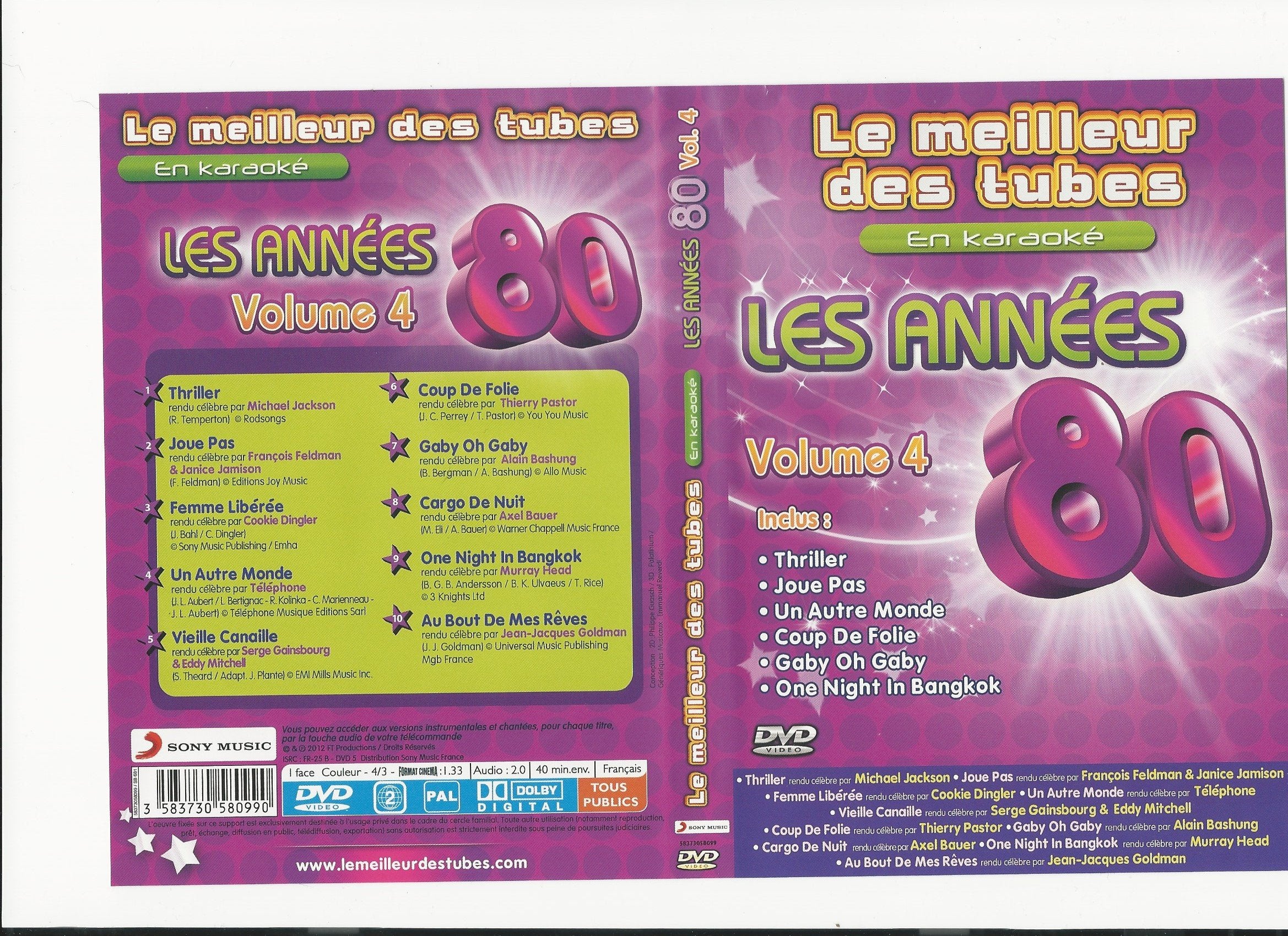 Le meilleurs des tubes en Karaoké (ANNEES 80 VOL 4) 3583730580990