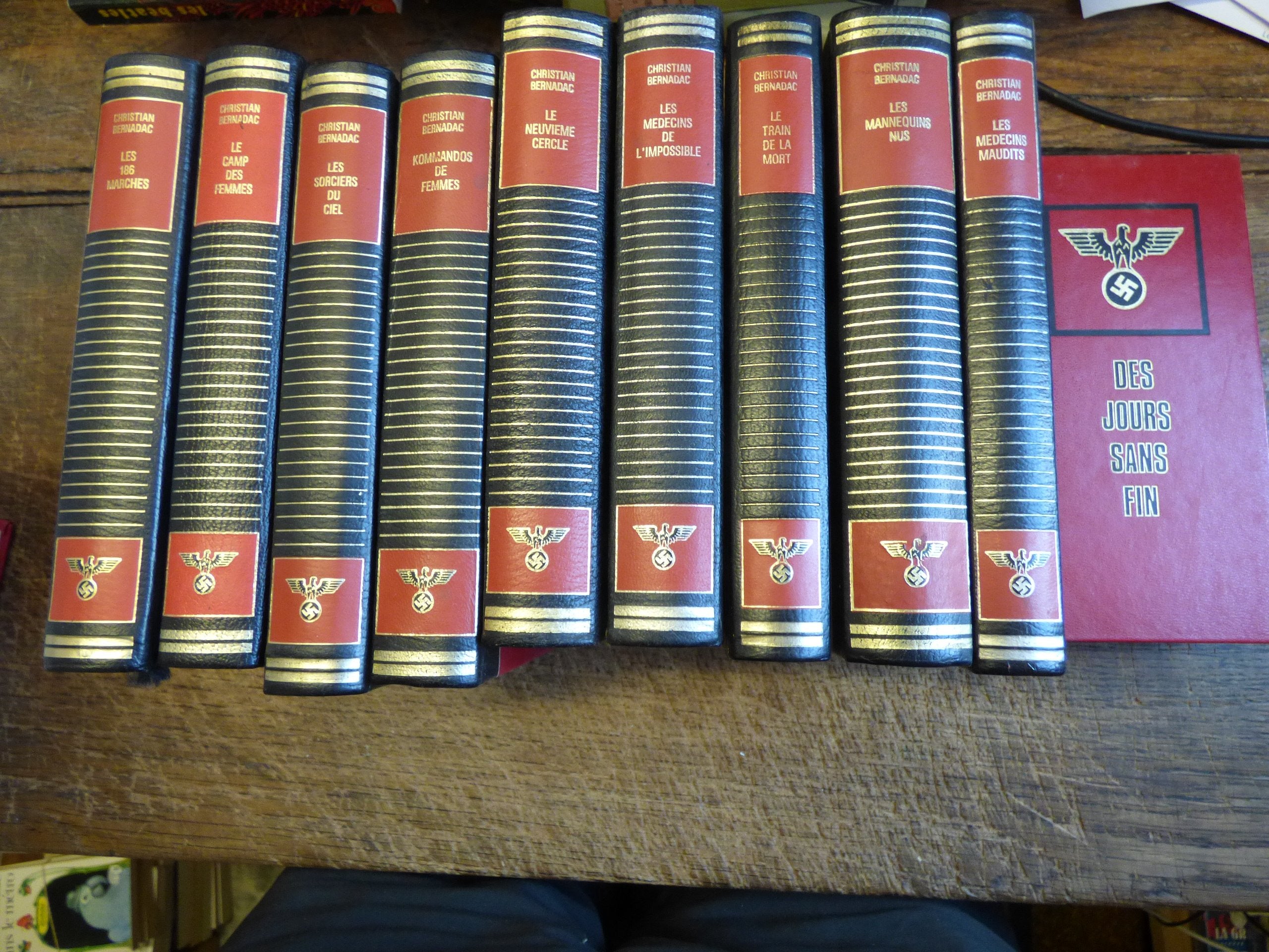 Lot de 10 livres de Christian Bernadac : les médecins maudits - les manequins nus - kommandos de femmes - les 186 marches - le neuvième cercle - des jours sans fin - les sorciers du ciel - le camp des 